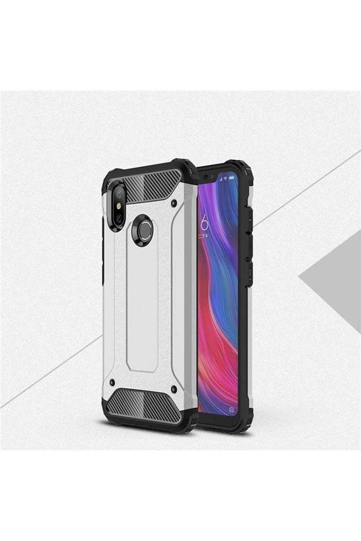 Xiaomi Mi 8 SE Uyumlu Kılıf Zore Crash Silikon Kapak Gri