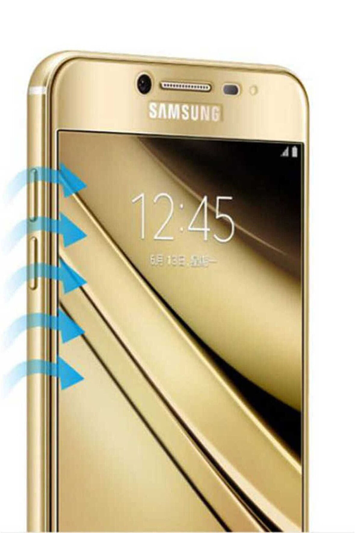 Samsung Galaxy J7 Prime Uyumlu Zore Kenarları Kırılmaya Dayanıklı Cam Ekran Koruyucu Gold
