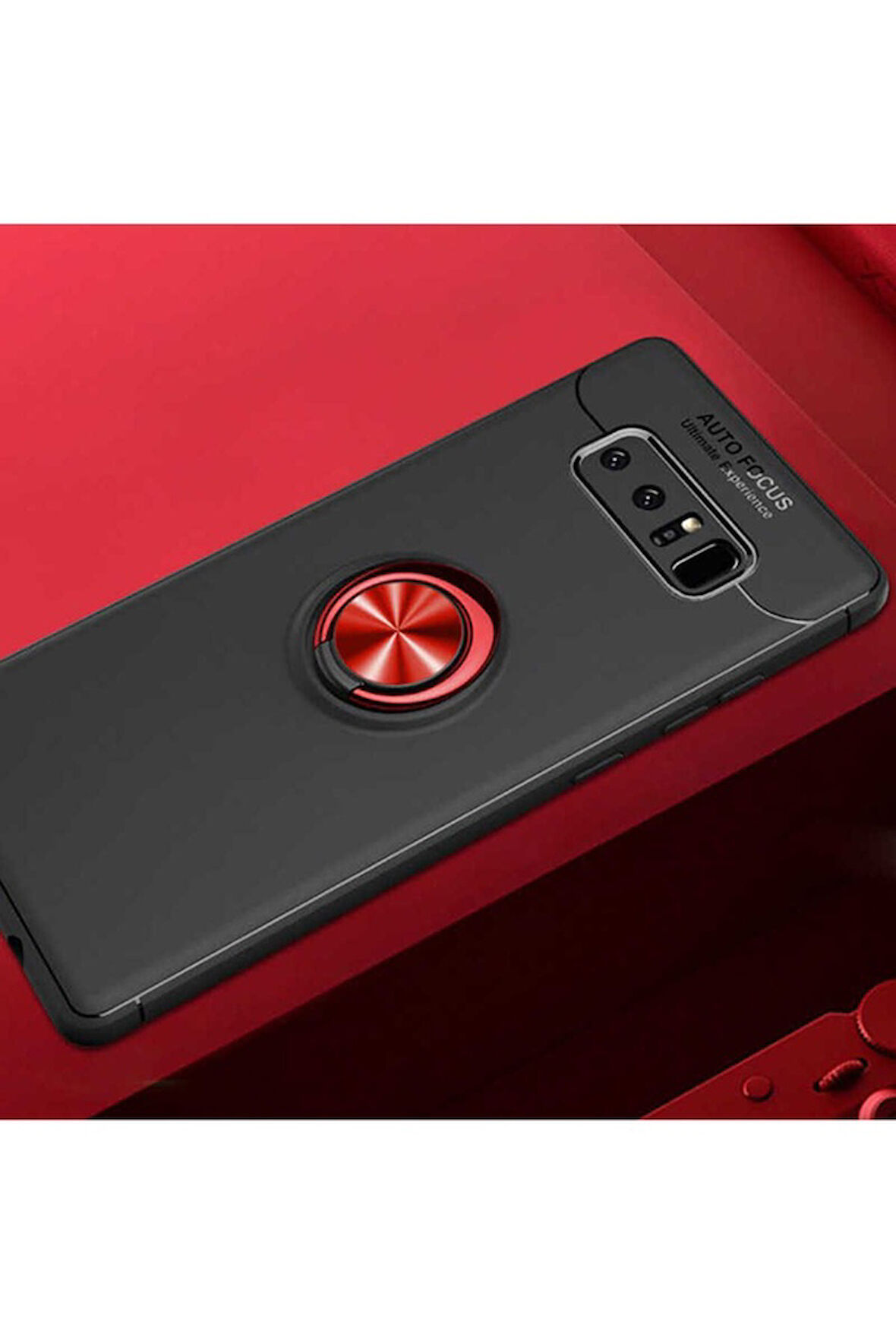 Samsung Galaxy Note 8 Uyumlu Kılıf Zore Ravel Silikon Kapak Siyah-Kırmızı