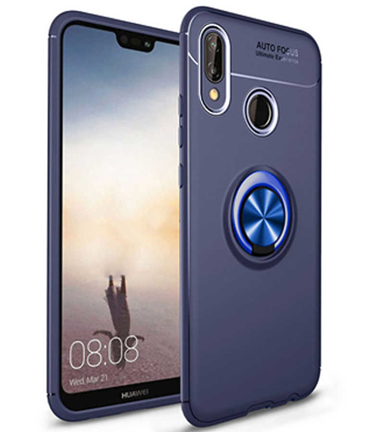 Huawei P20 Lite Uyumlu Kılıf Zore Ravel Silikon Kapak Kırmızı