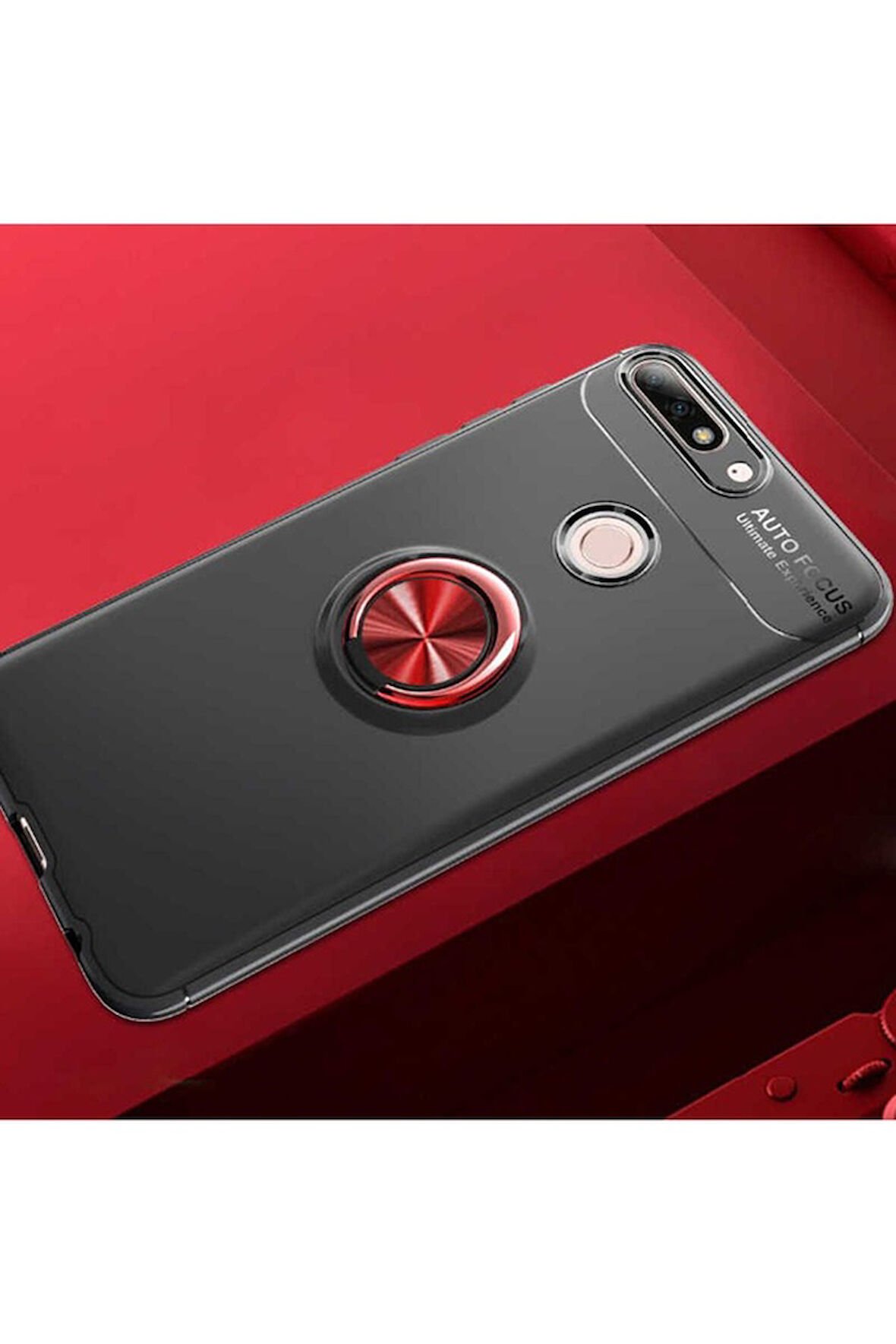 Huawei Y7 2018 Uyumlu Kılıf Zore Ravel Silikon Kapak Siyah-Rose Gold