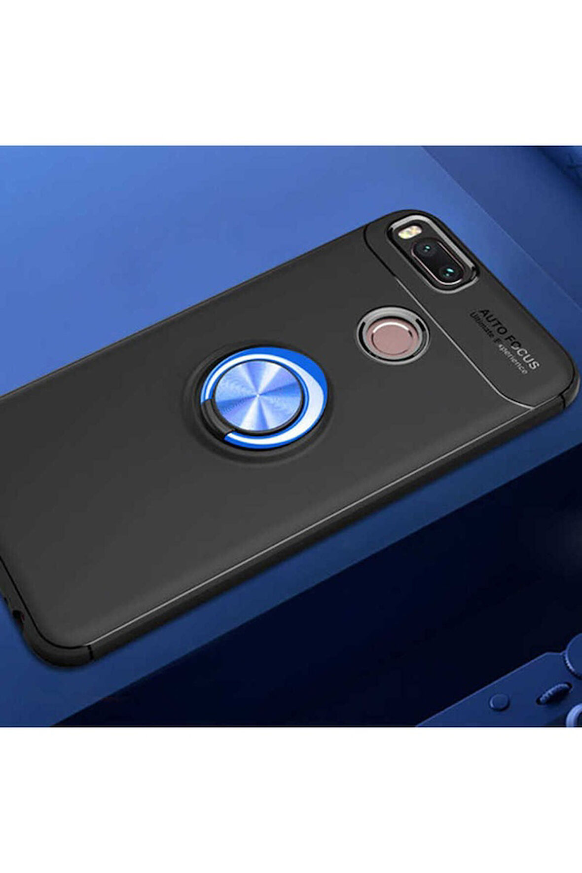 Xiaomi Mi 5x Uyumlu Kılıf Zore Ravel Silikon Kapak Siyah-Mavi