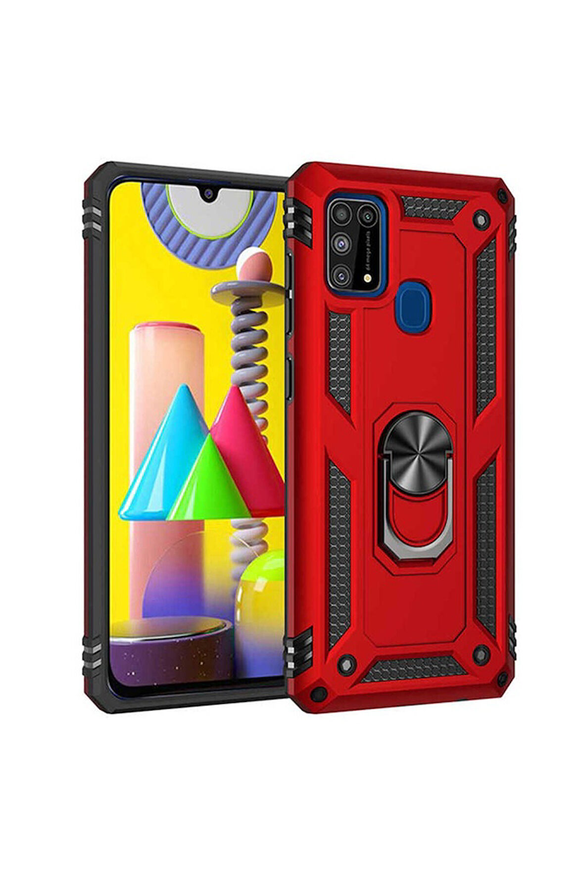 Samsung Galaxy M31 Uyumlu Kılıf Zore Vega Kapak Kırmızı