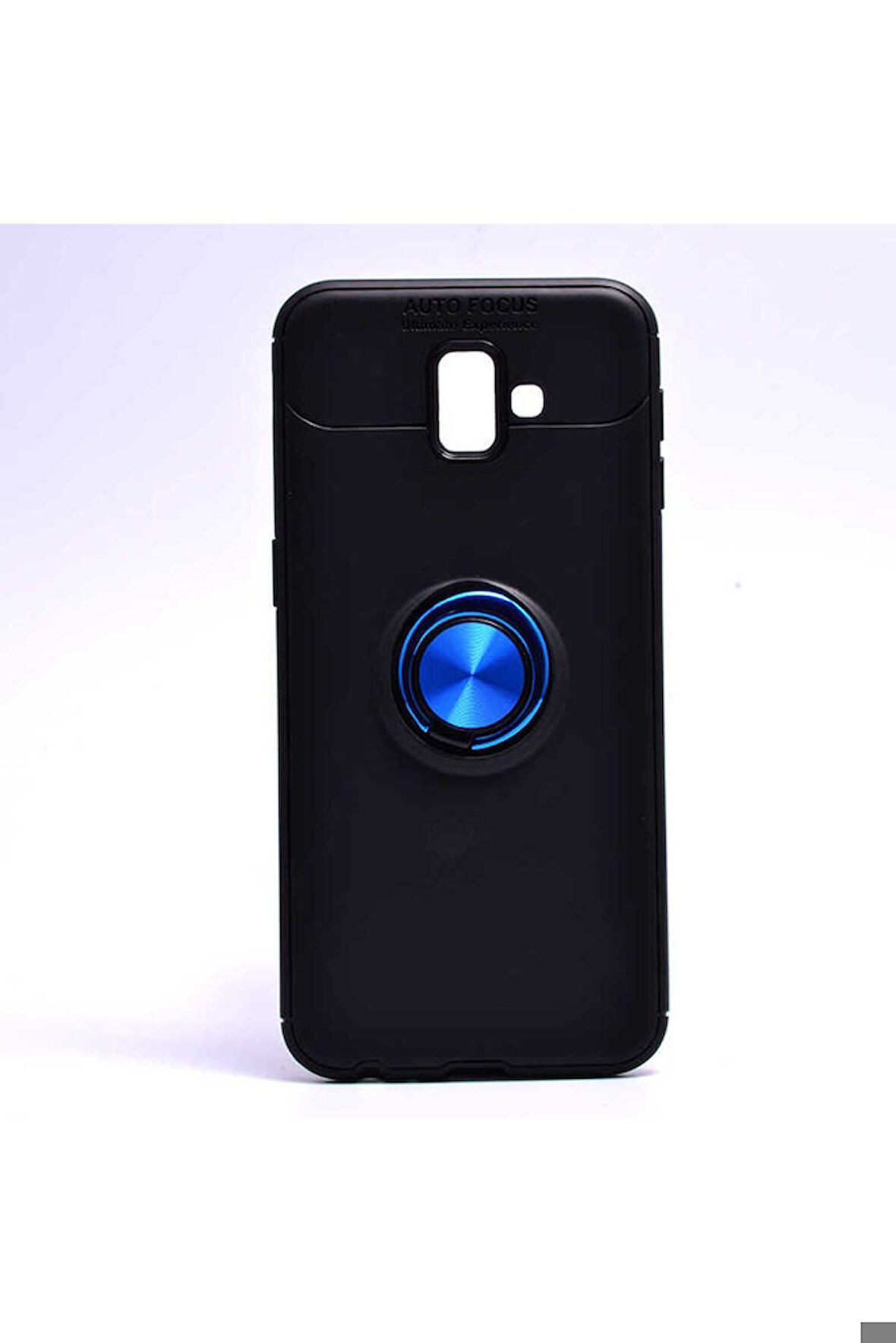 Samsung Galaxy J6 Plus Uyumlu Kılıf Zore Ravel Silikon Kapak Siyah-Mavi