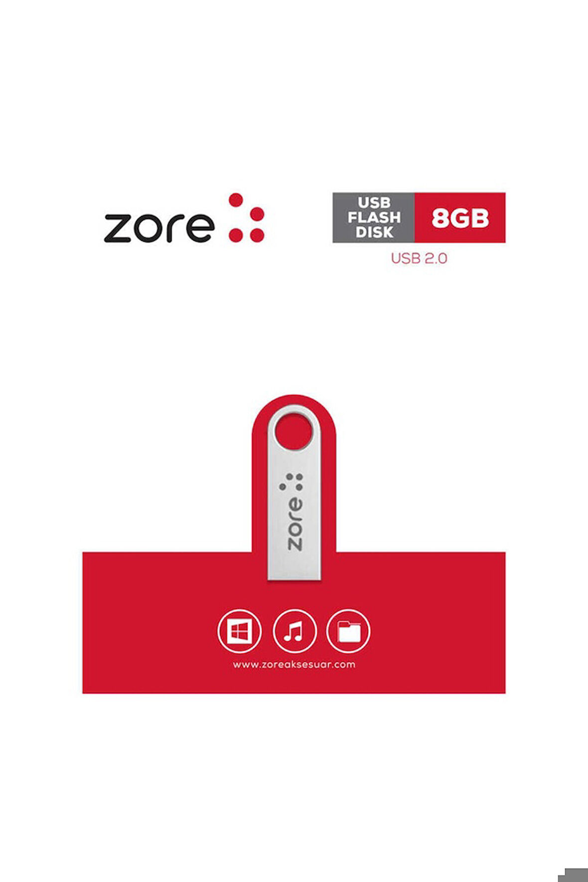 Zore Metal USB Flash Disk 8GB