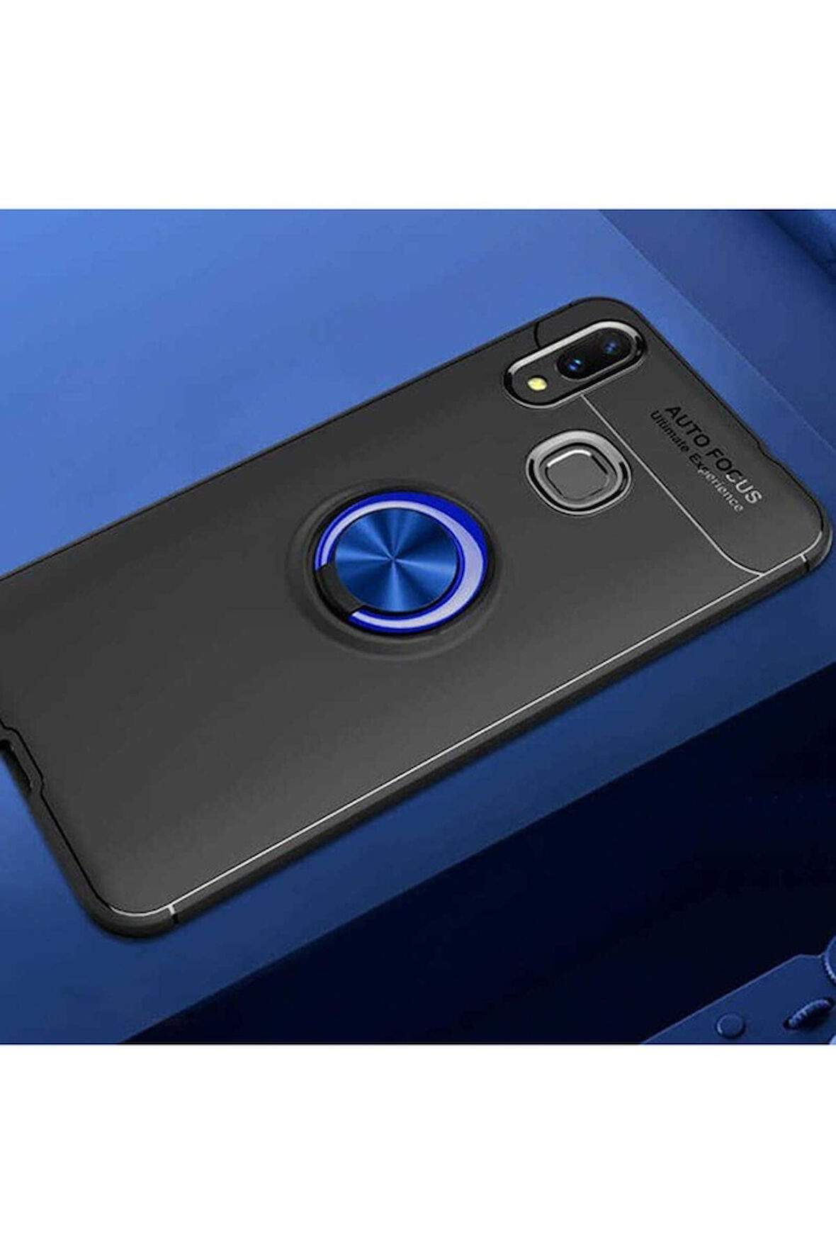 Huawei P Smart 2019 Uyumlu Kılıf Zore Ravel Silikon Kapak Siyah-Mavi