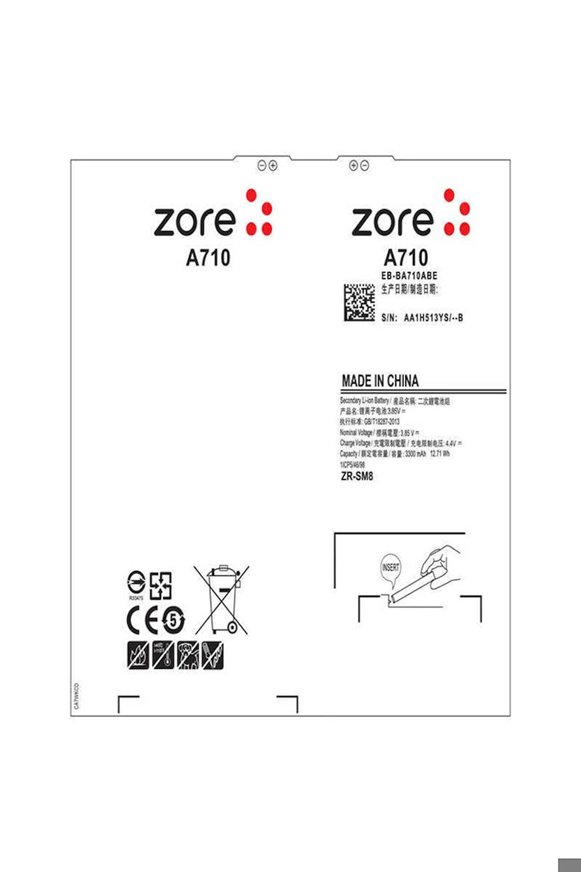 Galaxy A7 2016 Zore Quality Batarya