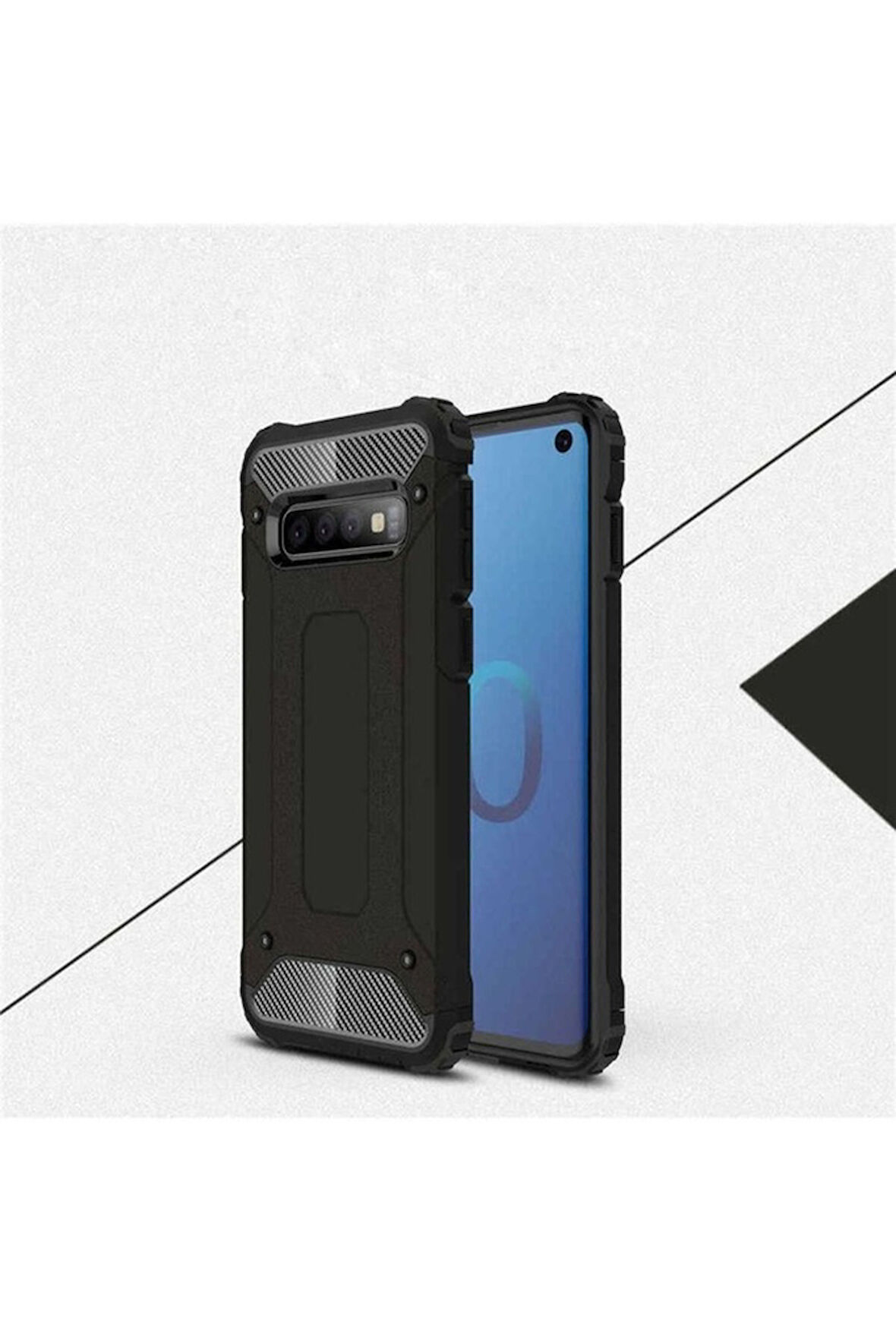 Samsung Galaxy S10 Plus Uyumlu Kılıf Zore Crash Silikon Kapak Siyah