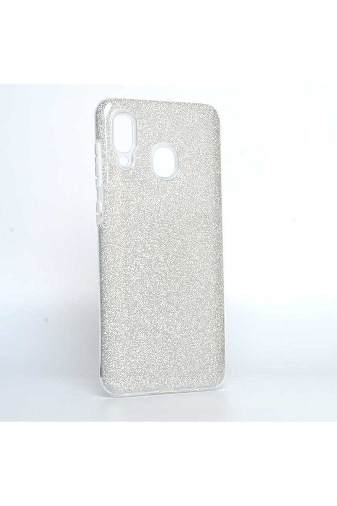 Samsung Galaxy A30 Uyumlu Kılıf Zore Shining Silikon Gümüş