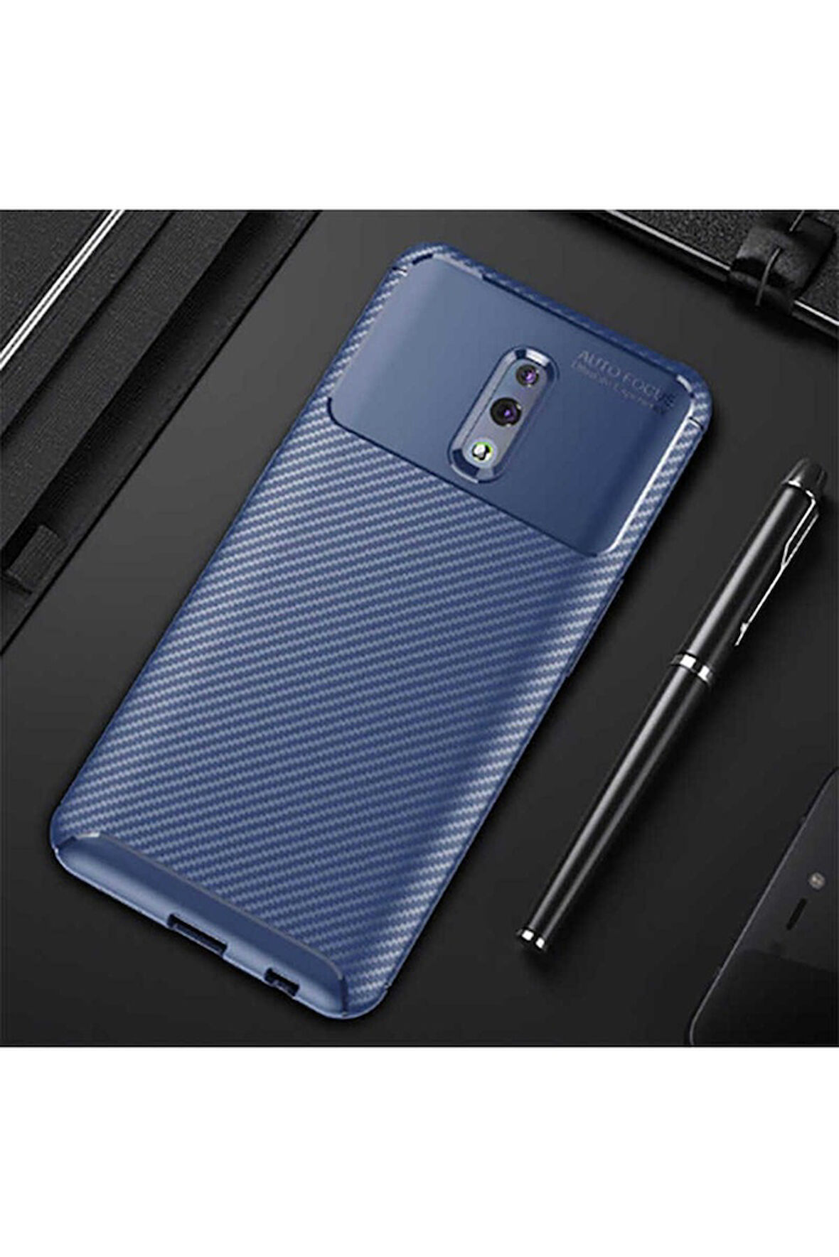 Oppo Reno Uyumlu Kılıf Zore Negro Silikon Kapak Lacivert