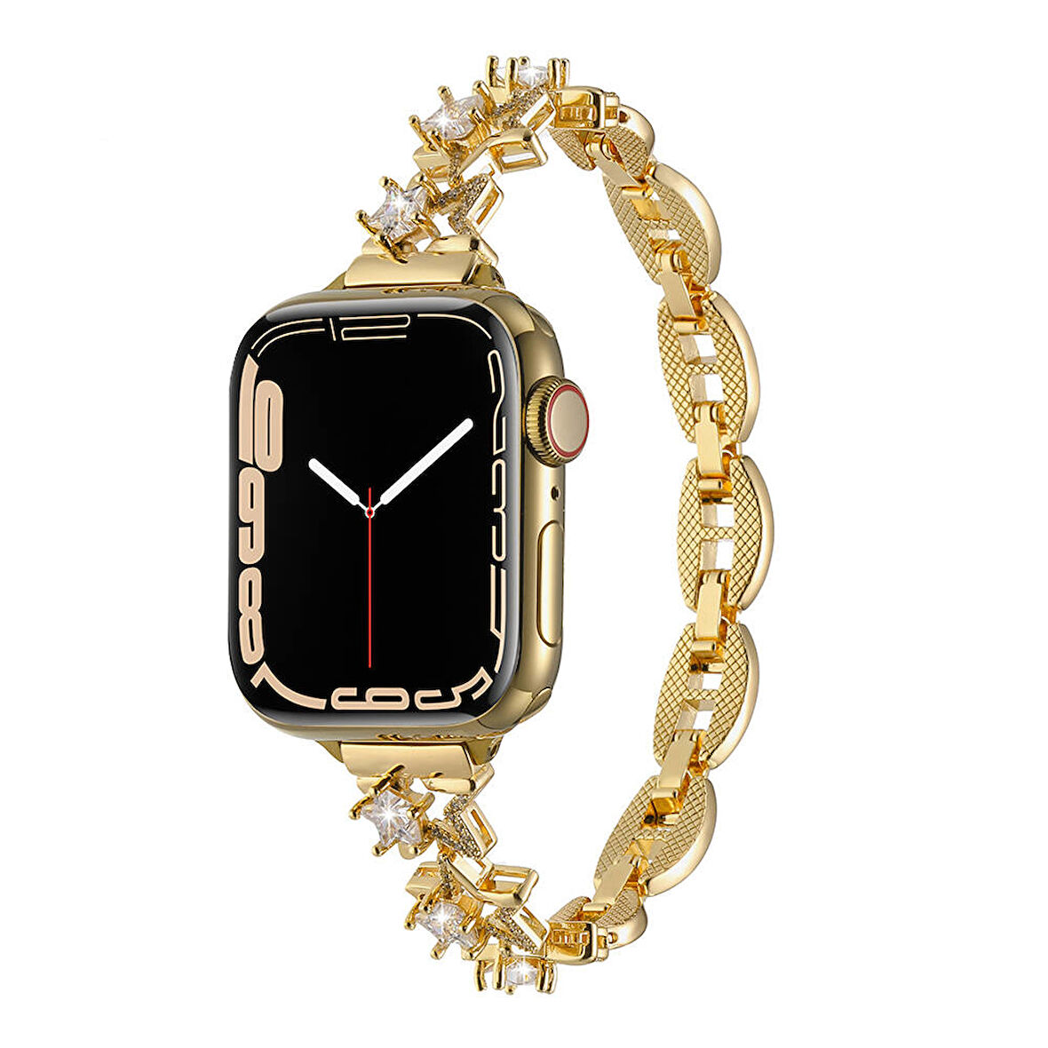 Apple Watch 40mm Uyumlu Kordon Metal Şık Luxury Tasarım Zore KRD-104 Kayış Gold