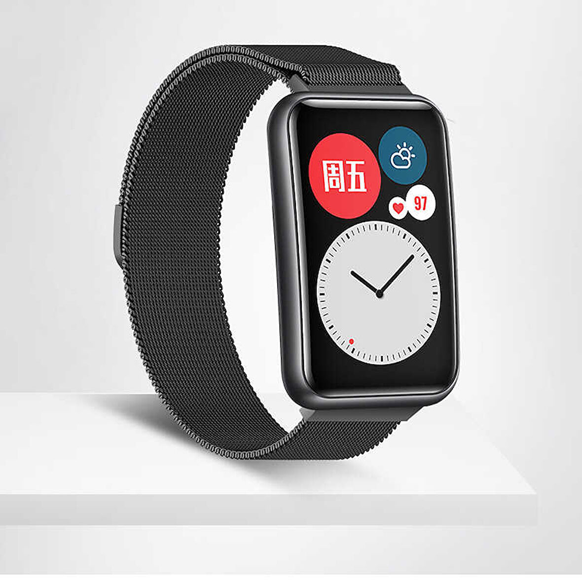 Huawei Watch Fit Uyumlu Metal Kordon Dönüştürücü Siyah