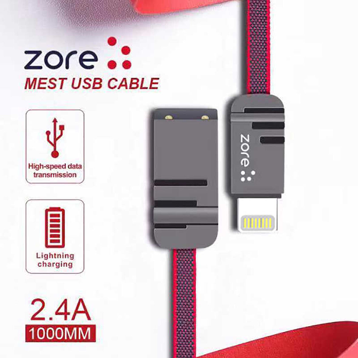 Zore Mest Lightning Usb Kablo 1M Lacivert