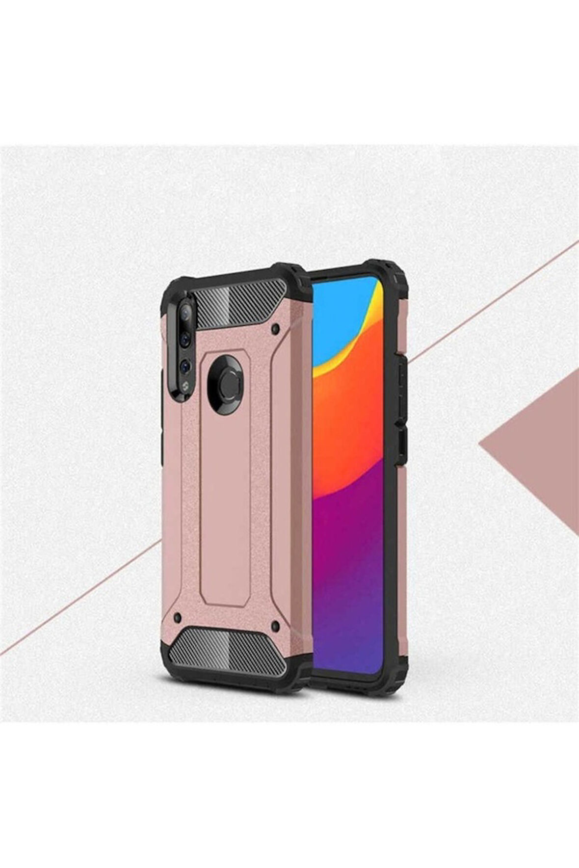 Huawei Y9 Prime 2019 Uyumlu Kılıf Zore Crash Silikon Kapak Rose Gold