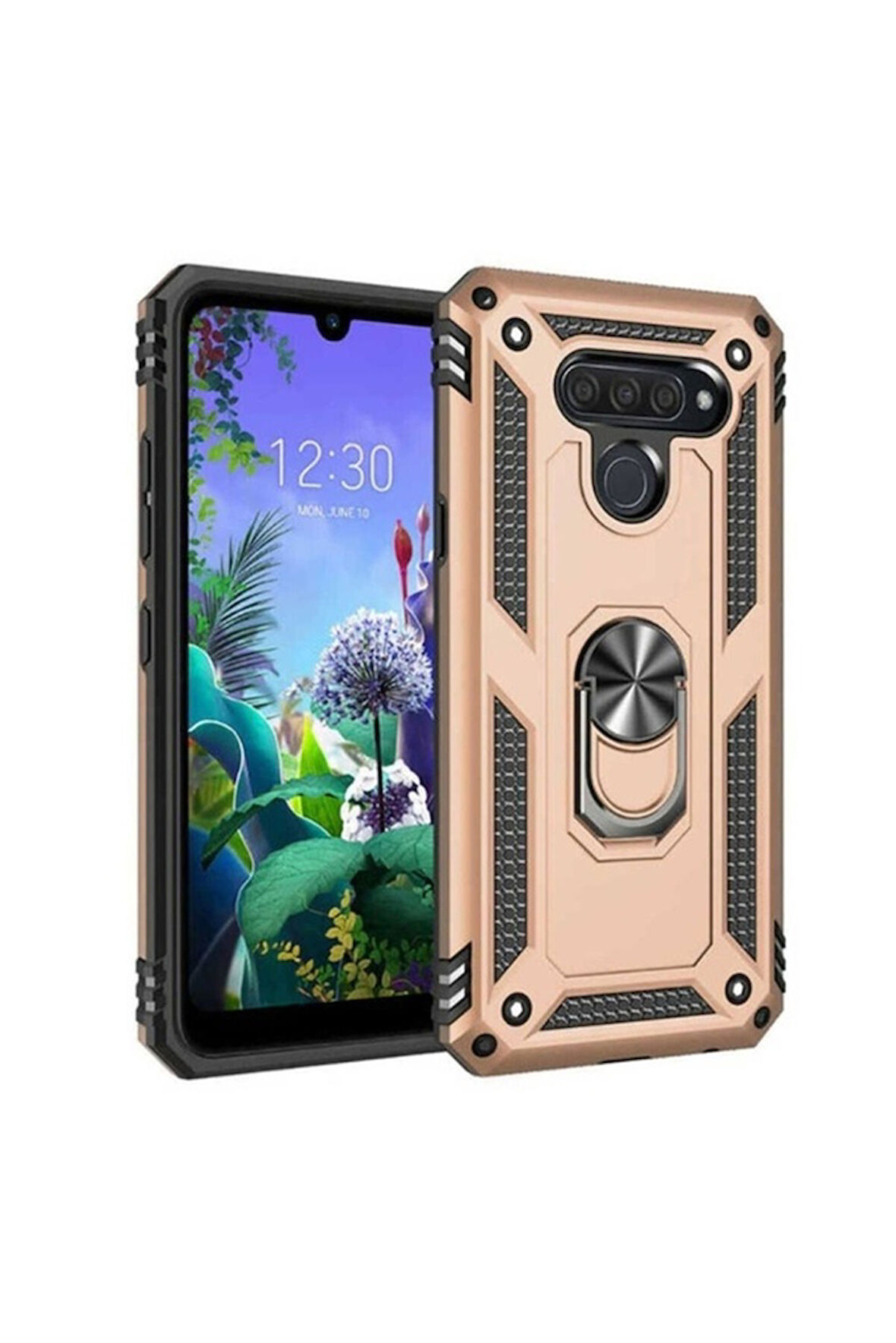 LG Q60 Uyumlu Kılıf Zore Vega Kapak Gold