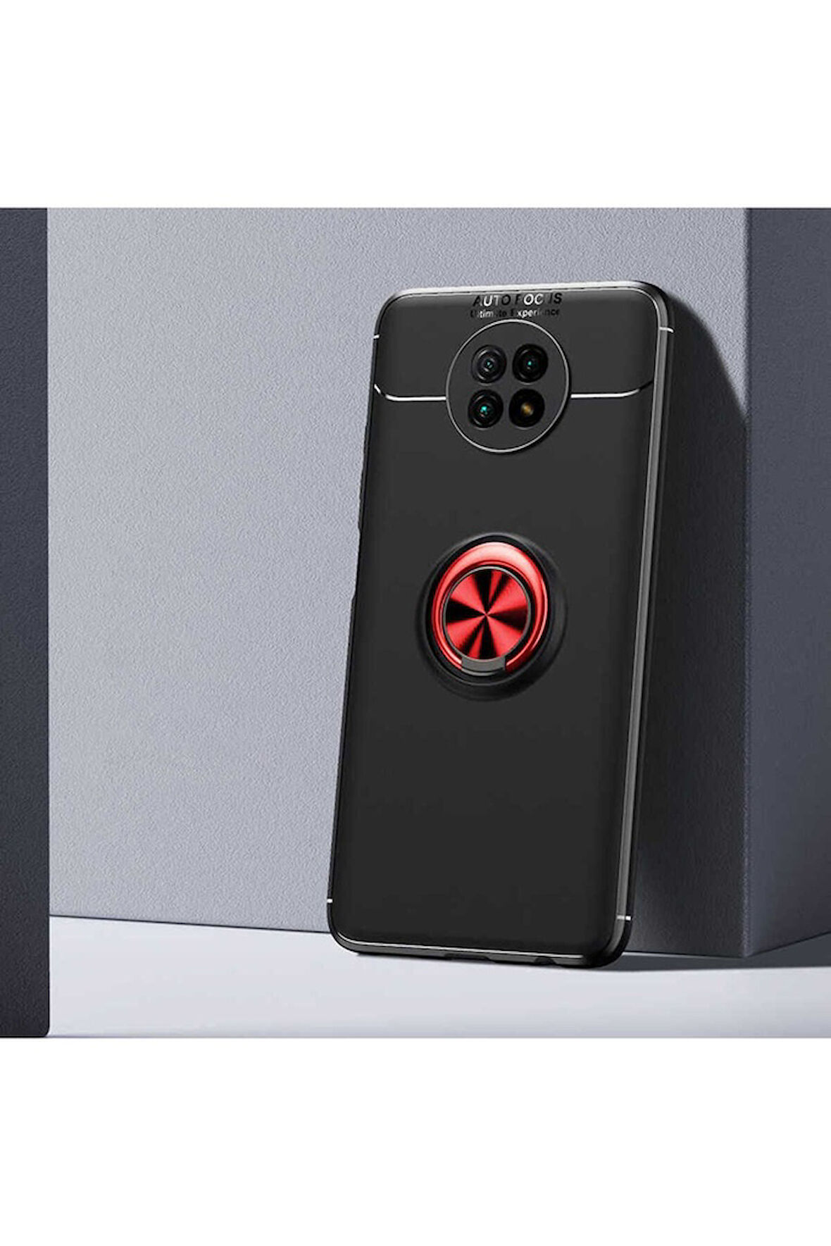 Xiaomi Redmi Note 9 5G Uyumlu Kılıf Zore Ravel Silikon Kapak Siyah-Kırmızı