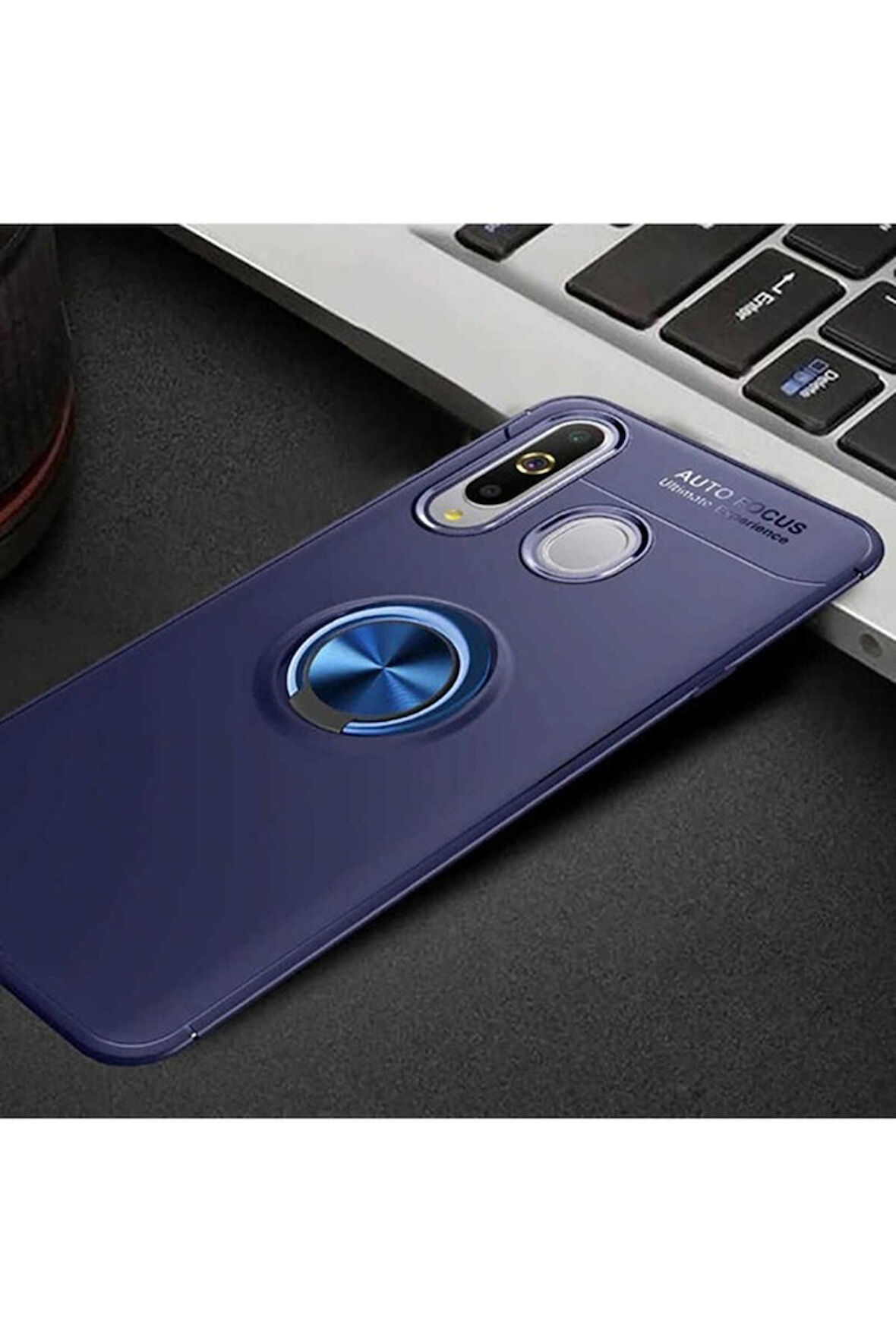 Samsung Galaxy A20S Uyumlu Kılıf Zore Ravel Silikon Kapak Mavi