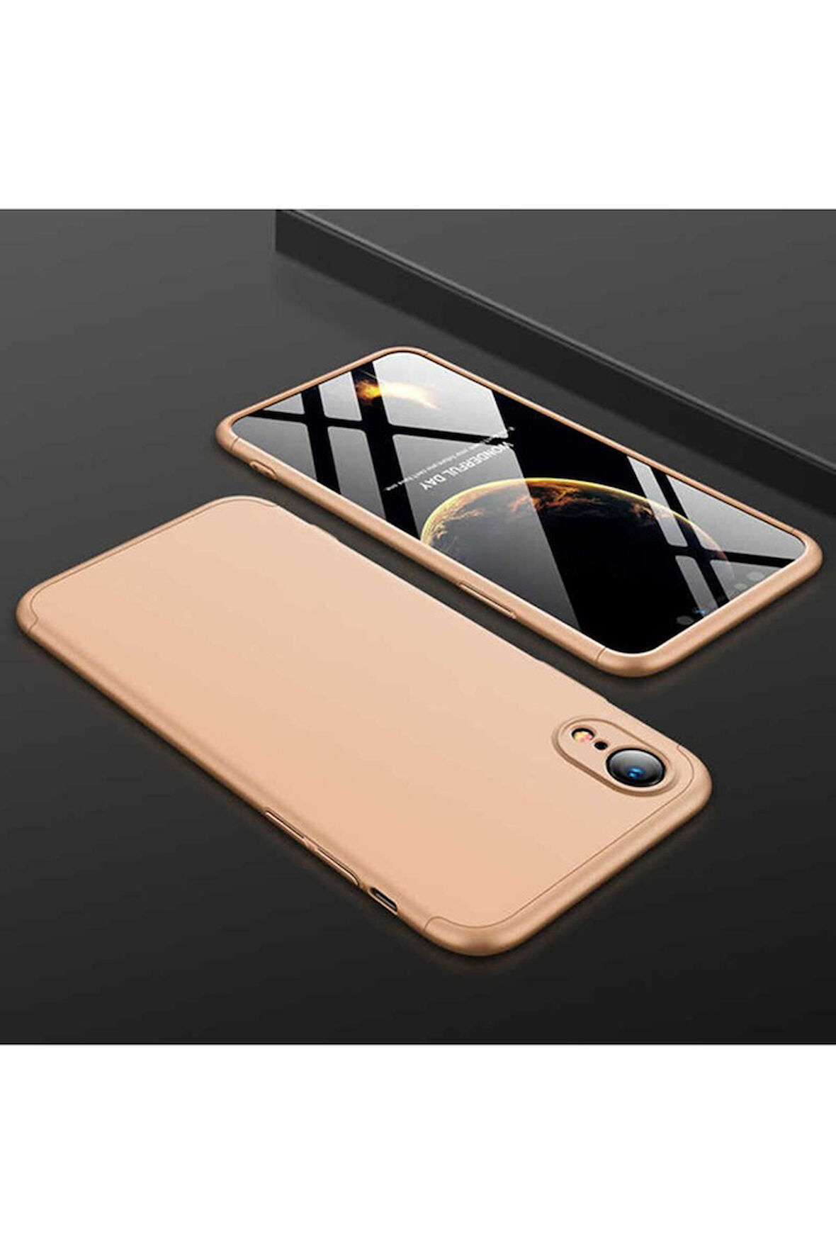 Apple iPhone XR Uyumlu Kılıf Zore Ays Kapak Gold