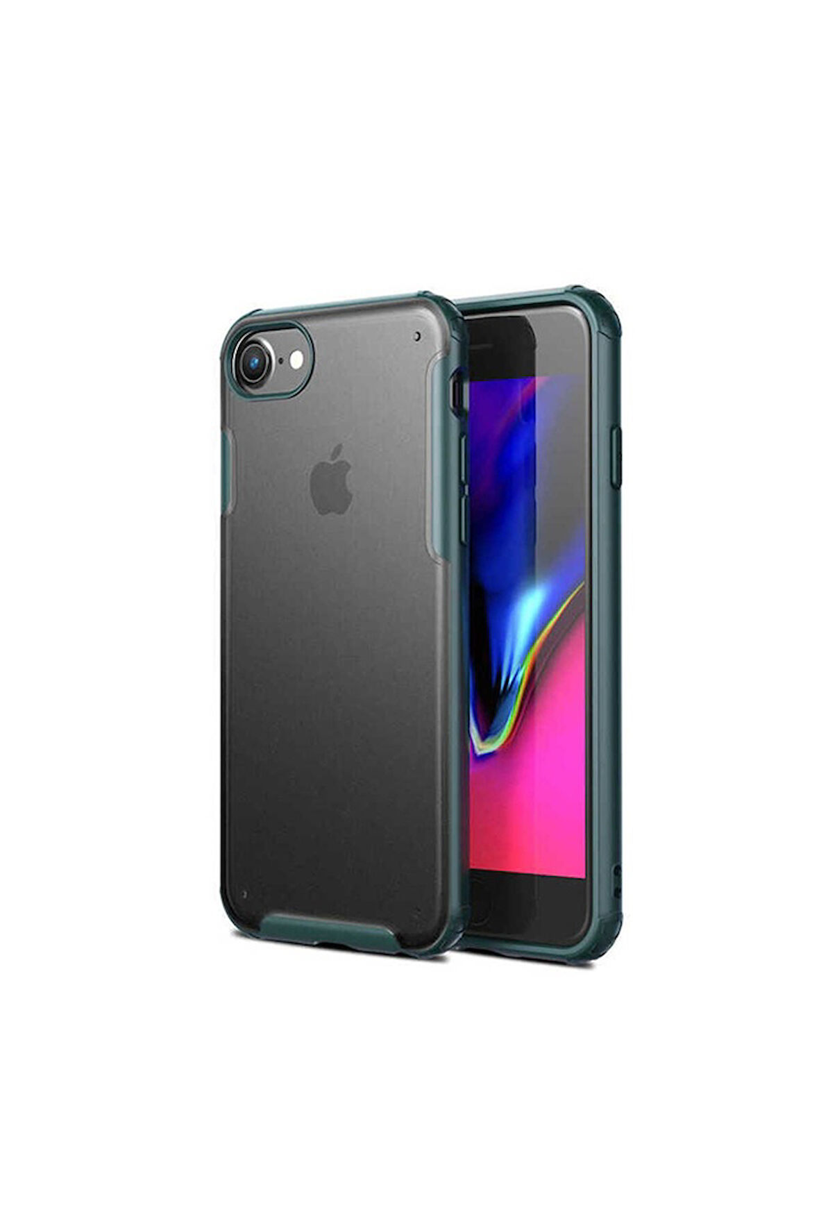 Apple iPhone 8 Uyumlu Kılıf Zore Volks Kapak Koyu Yeşil