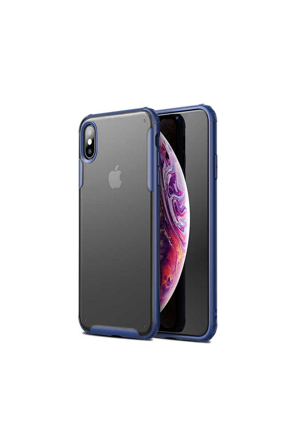 Apple iPhone XS Max Uyumlu Kılıf Zore Volks Kapak Lacivert