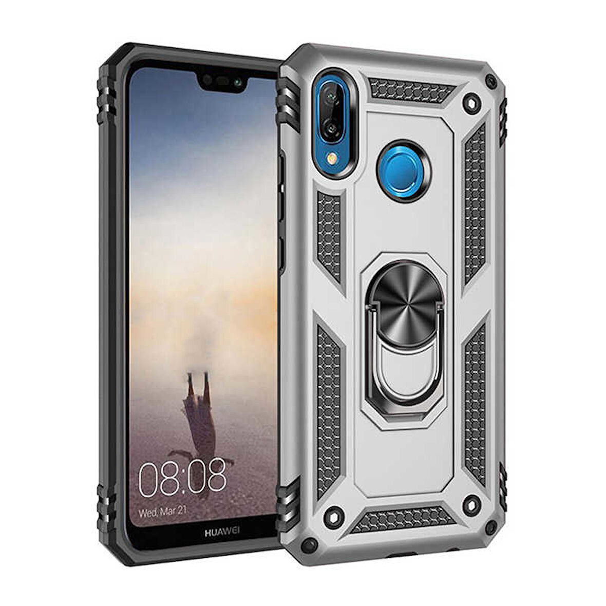Huawei P20 Lite Uyumlu Kılıf Zore Vega Kapak Mavi