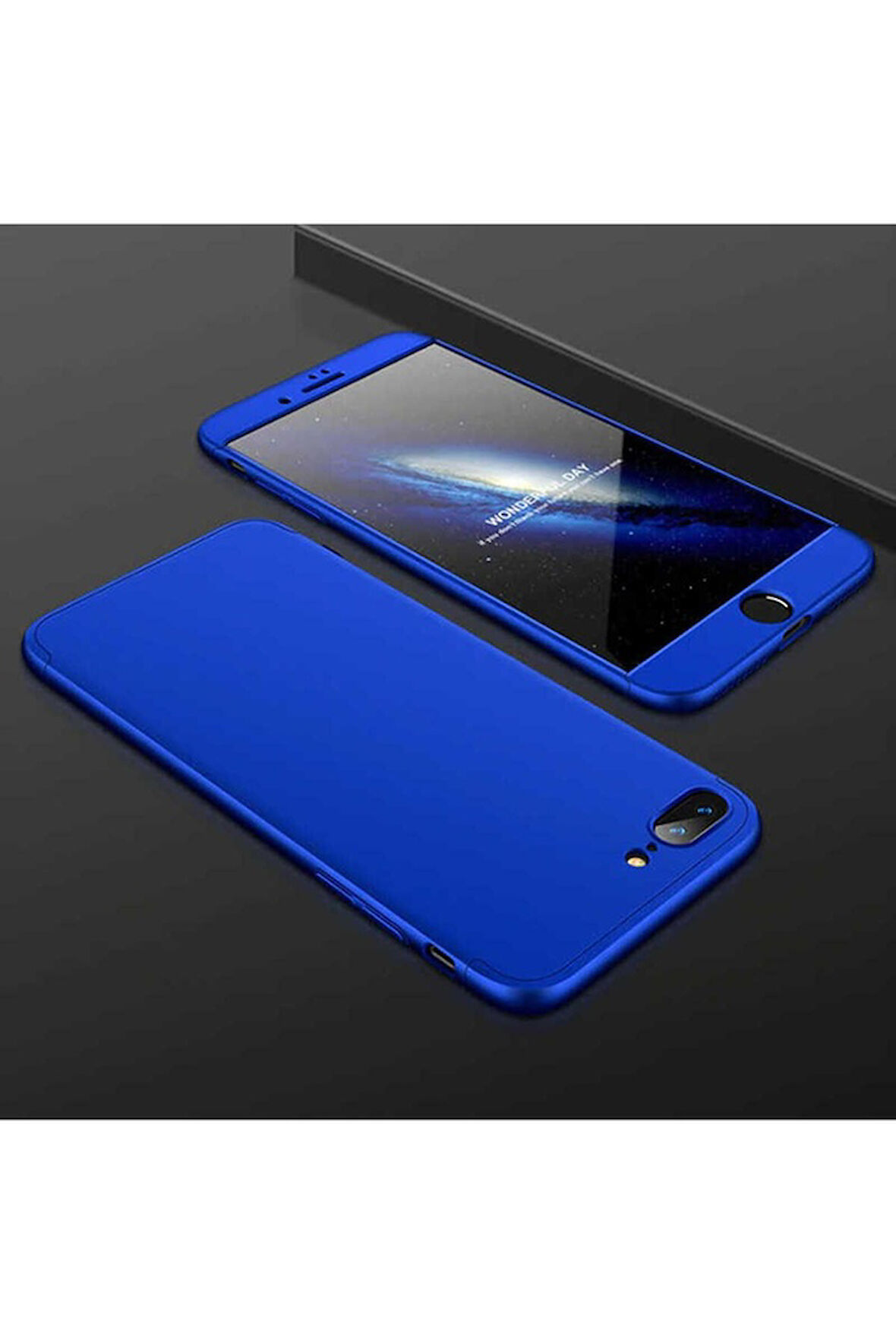Apple iPhone 8 Plus Uyumlu Kılıf Zore Ays Kapak Mavi