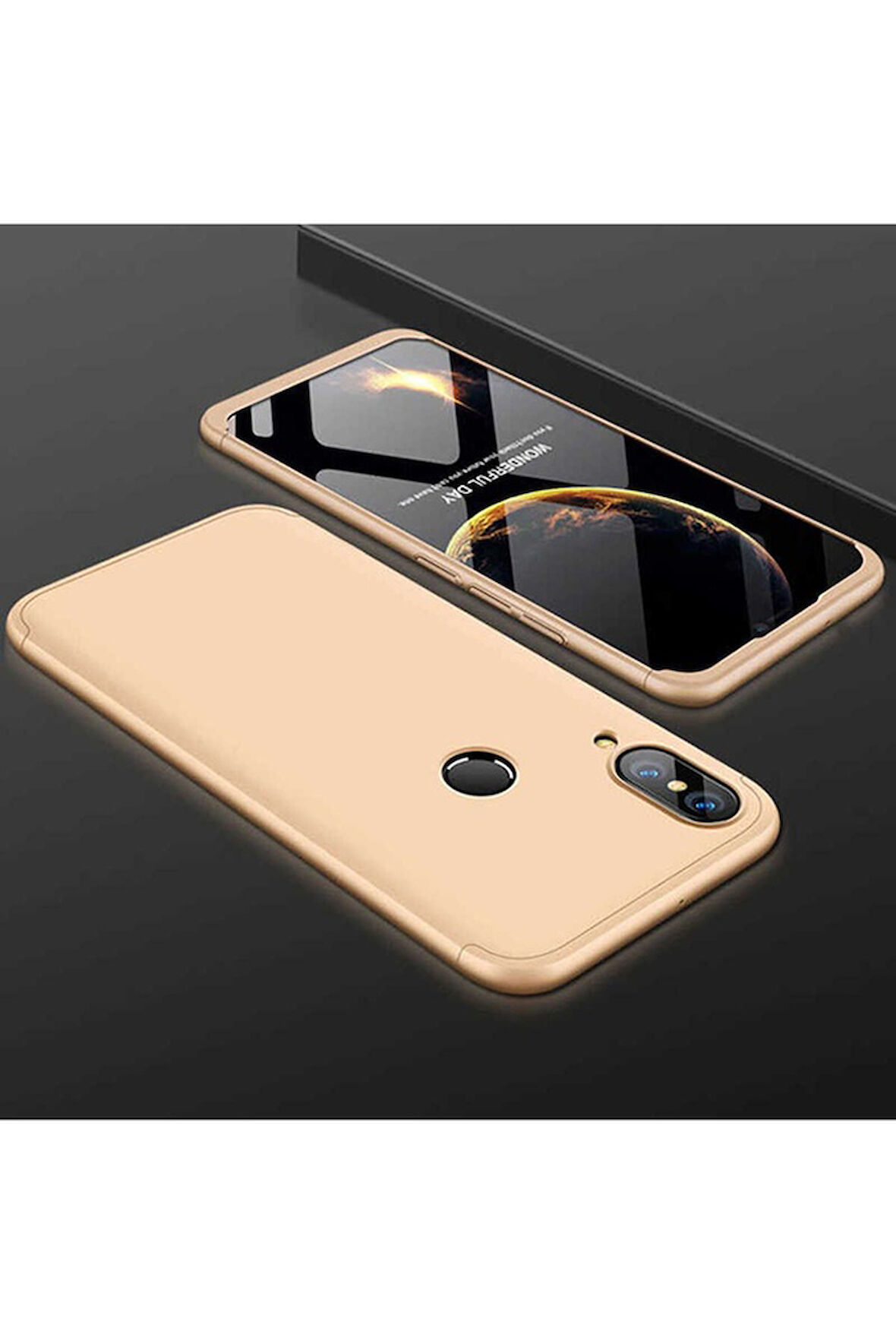 Huawei Y7 Prime 2019 Uyumlu Kılıf Zore Ays Kapak Gold