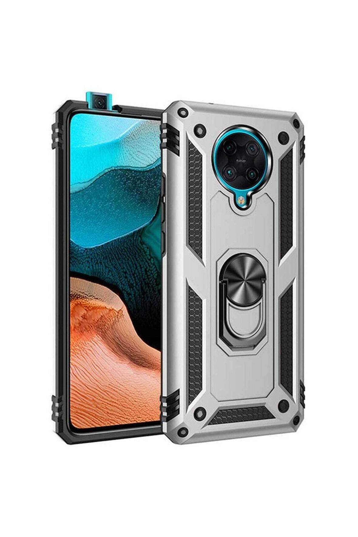 Xiaomi Redmi K30 Pro Uyumlu Kılıf Zore Vega Kapak Gri
