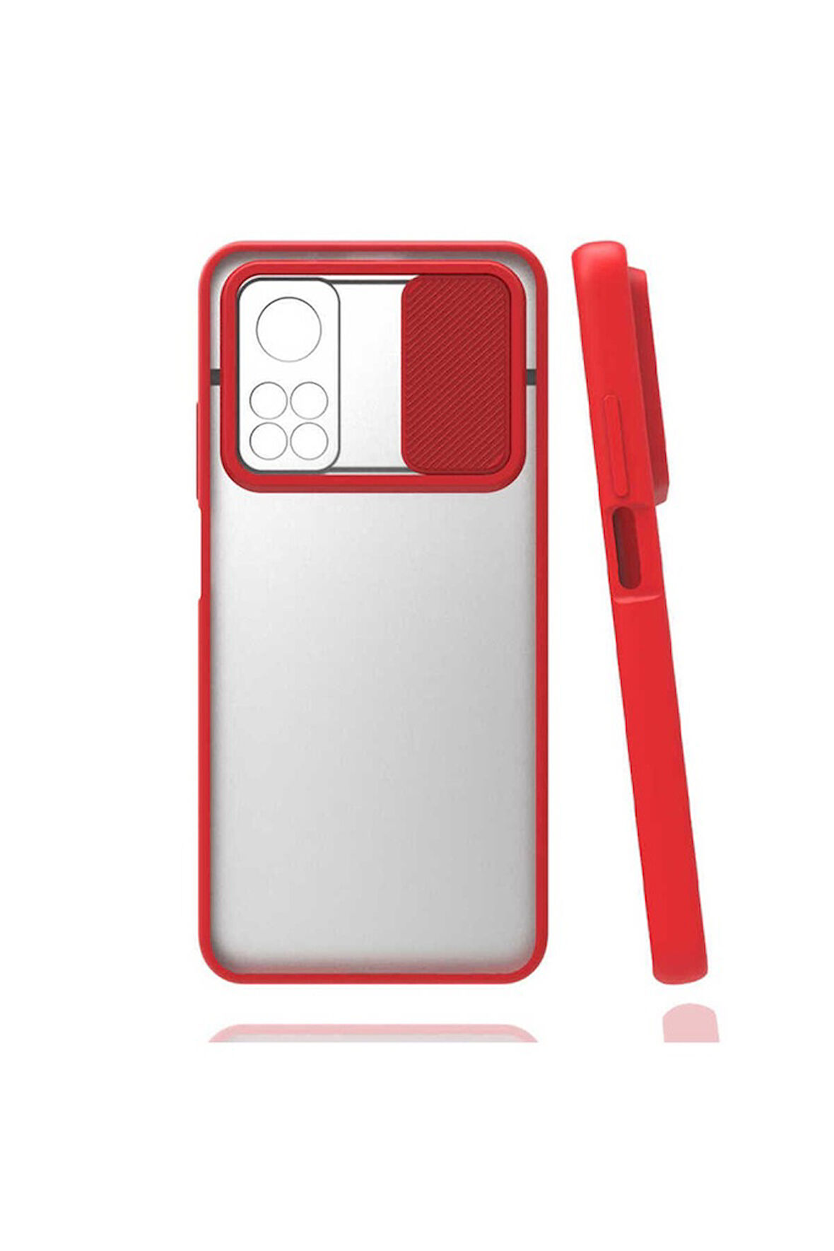 Xiaomi Mi 10T Pro 5G Uyumlu Kılıf Zore Lensi Kapak Kırmızı