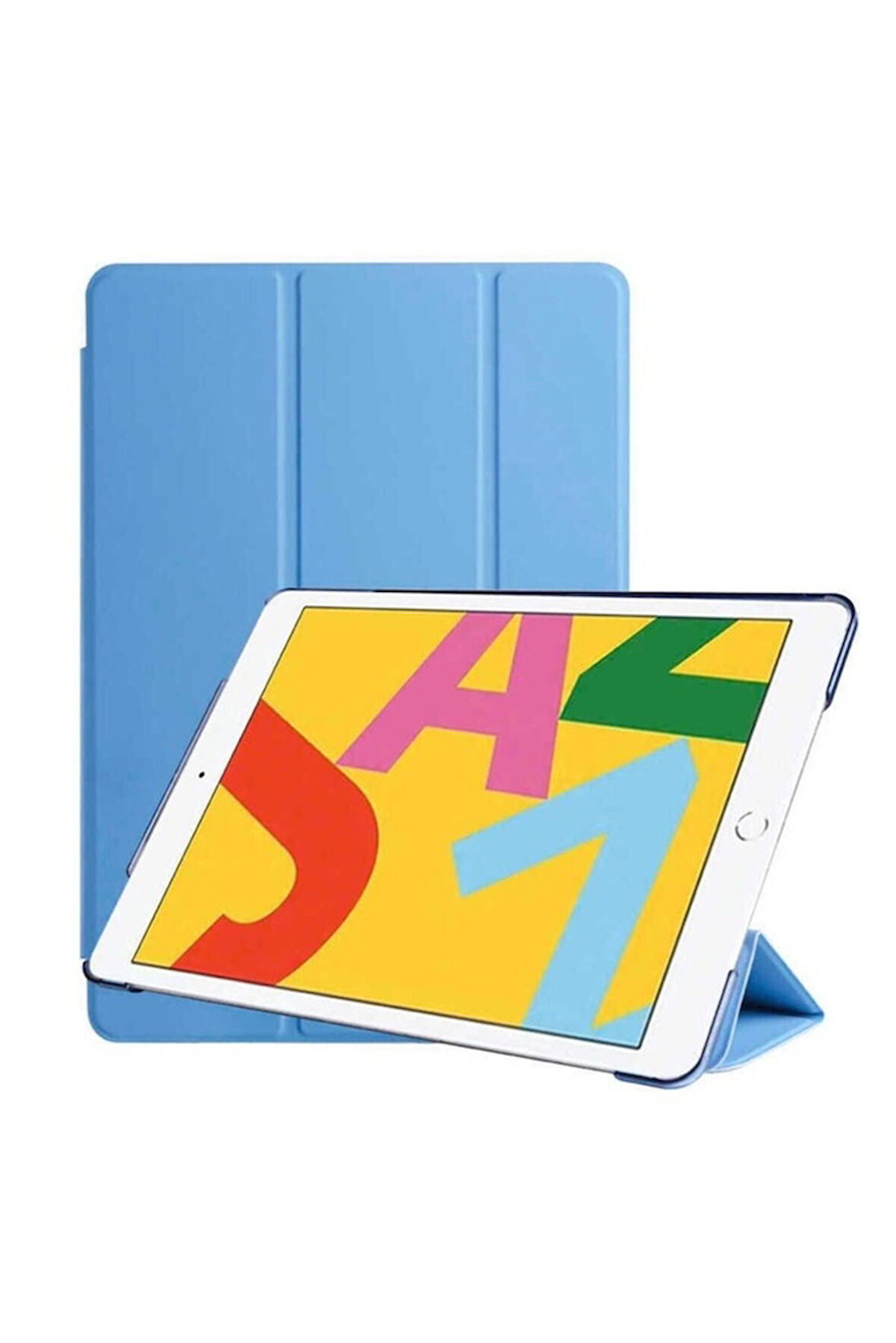 Apple iPad 10.2 (8.Nesil) Uyumlu Zore Smart Cover Standlı 1-1 Kılıf Mavi