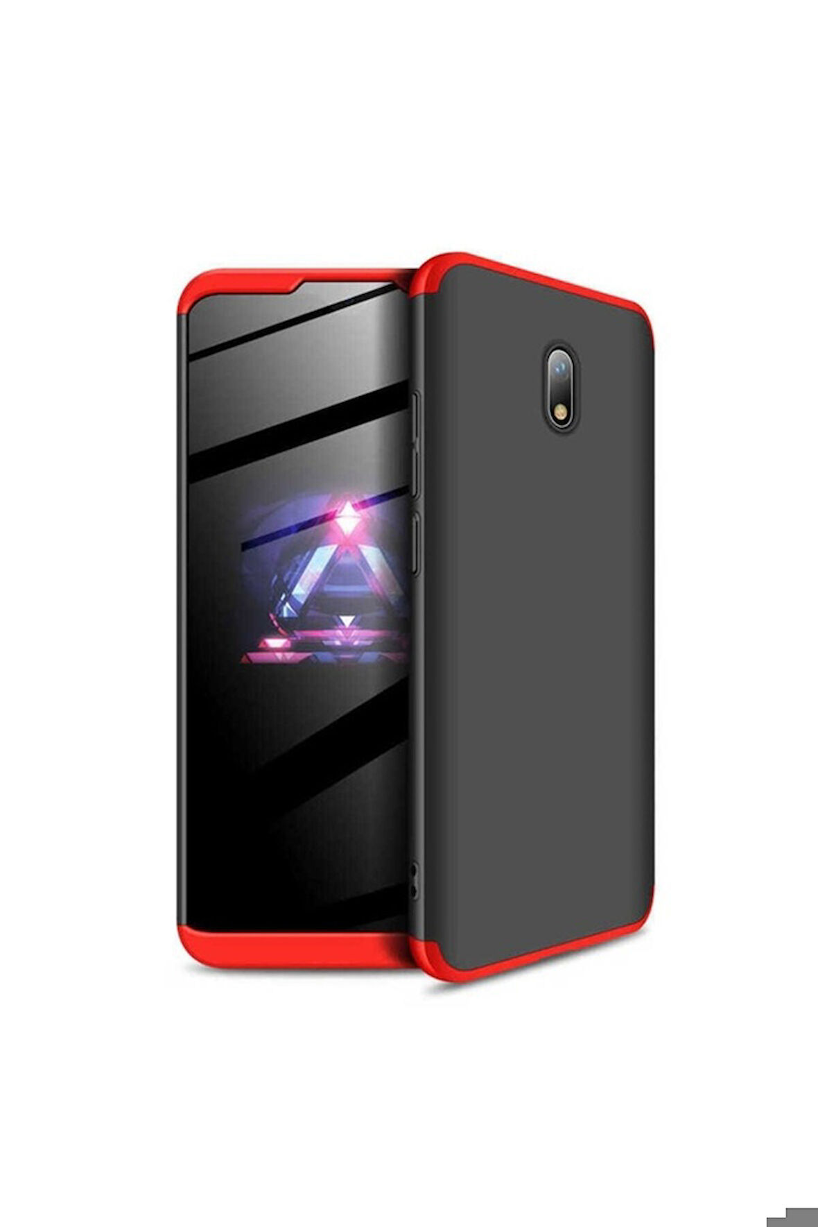 Xiaomi Redmi 8A Uyumlu Kılıf Zore Ays Kapak Siyah-Kırmızı