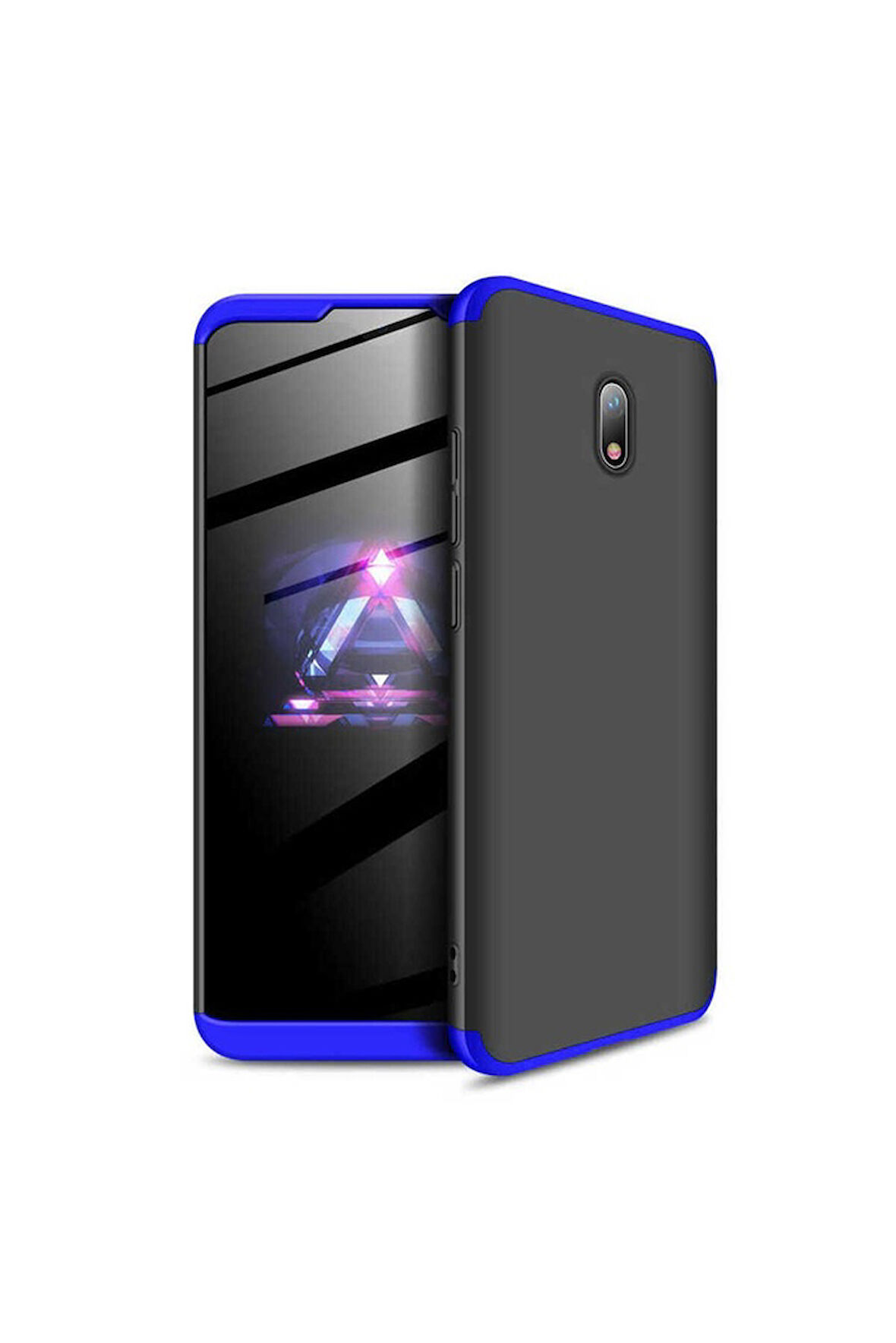 Xiaomi Redmi 8A Uyumlu Kılıf Zore Ays Kapak Siyah-Mavi