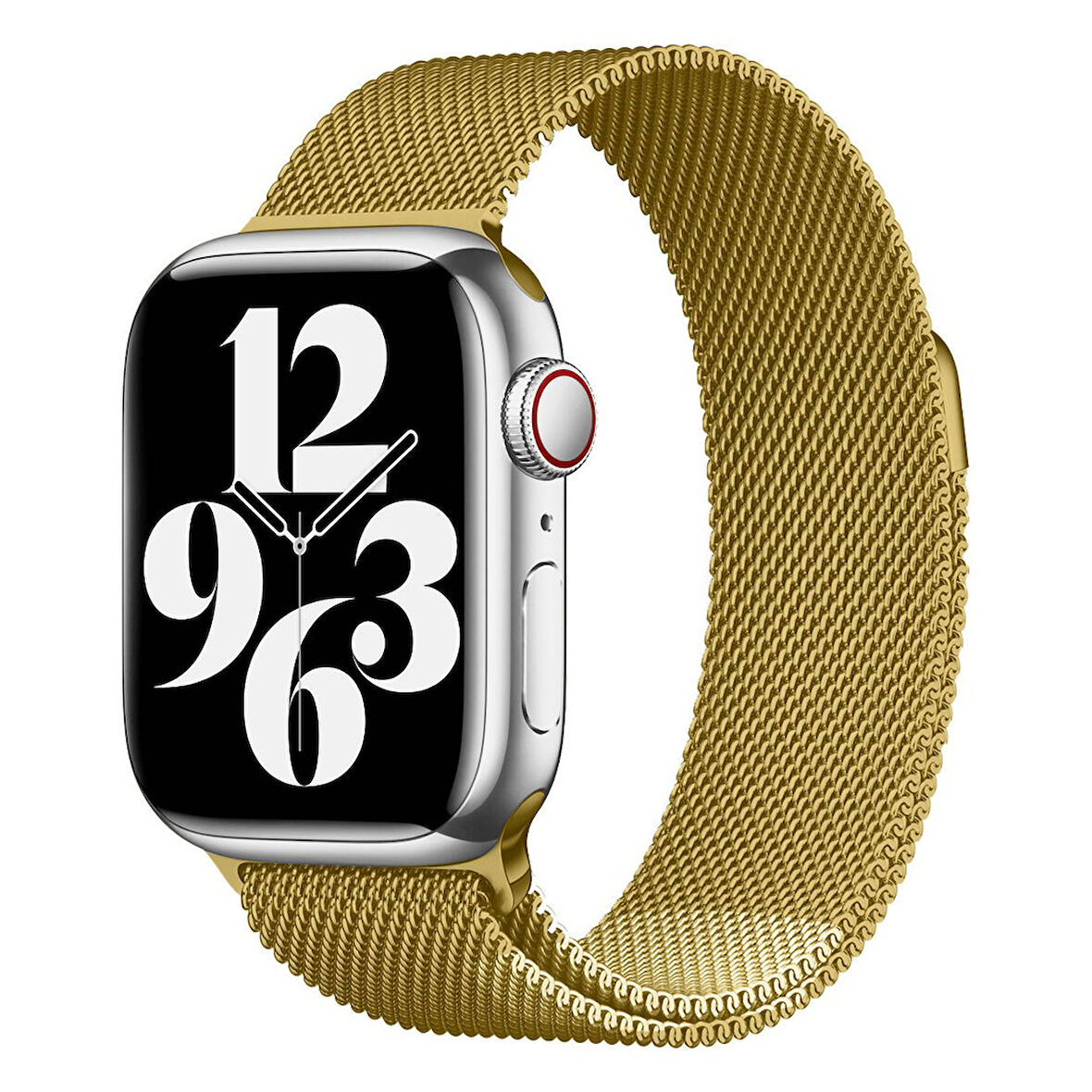 Apple Watch 40mm Uyumlu Kordon Hasır Metal Mıknatıslı Örgü Zore KRD-01 Kayış Gold