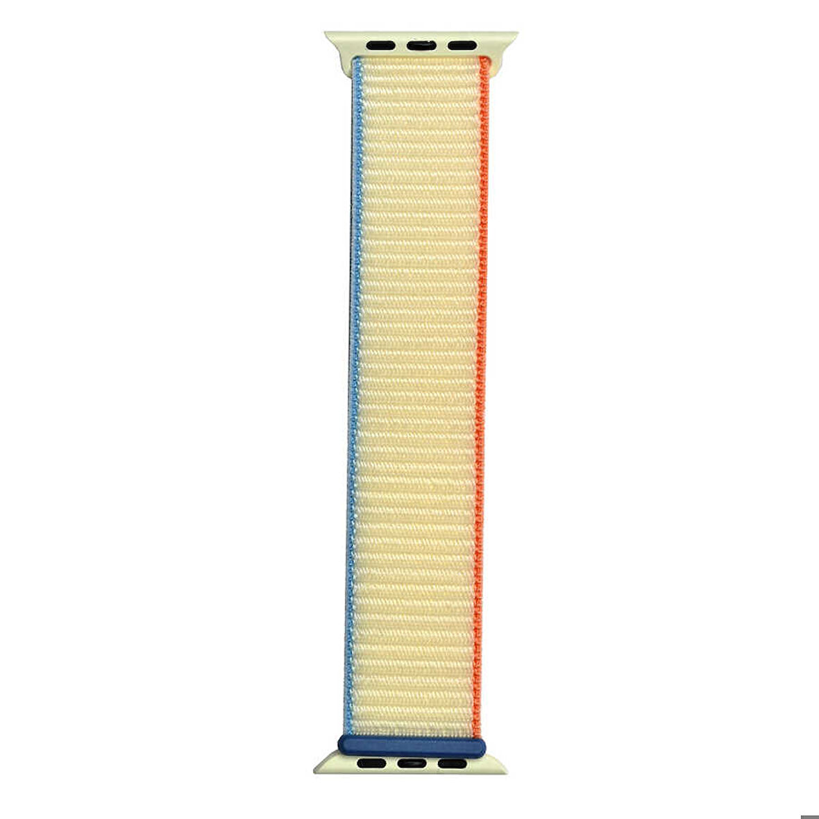Apple Watch 42mm Uyumlu Kordon Hasır Örgü Cırt Cırtlı Terletmeyen Zore KRD-03 Kumaş Kayış 66-Cream