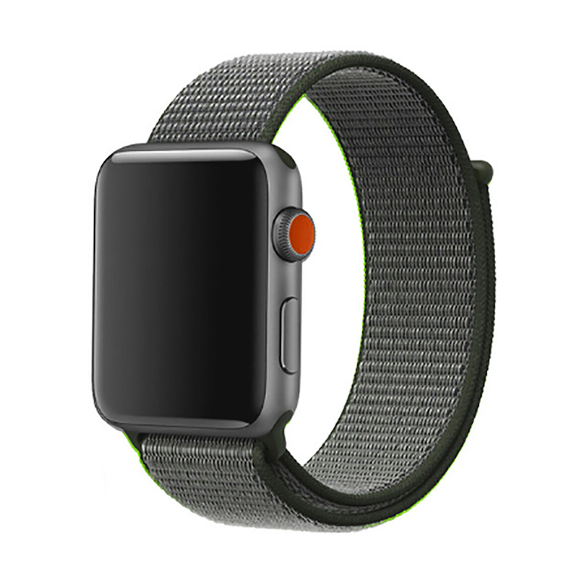 Apple Watch 40mm Uyumlu Kordon Hasır Örgü Cırt Cırtlı Terletmeyen Zore KRD-03 Kumaş Kayış NO8