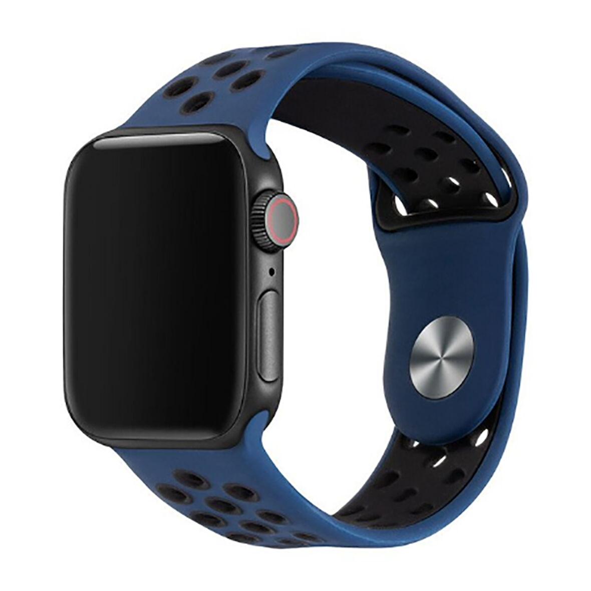 Apple Watch 42mm Uyumlu Kordon Silikon Esnek Yumuşak Delikli Spor KRD-02 Kayış NO25
