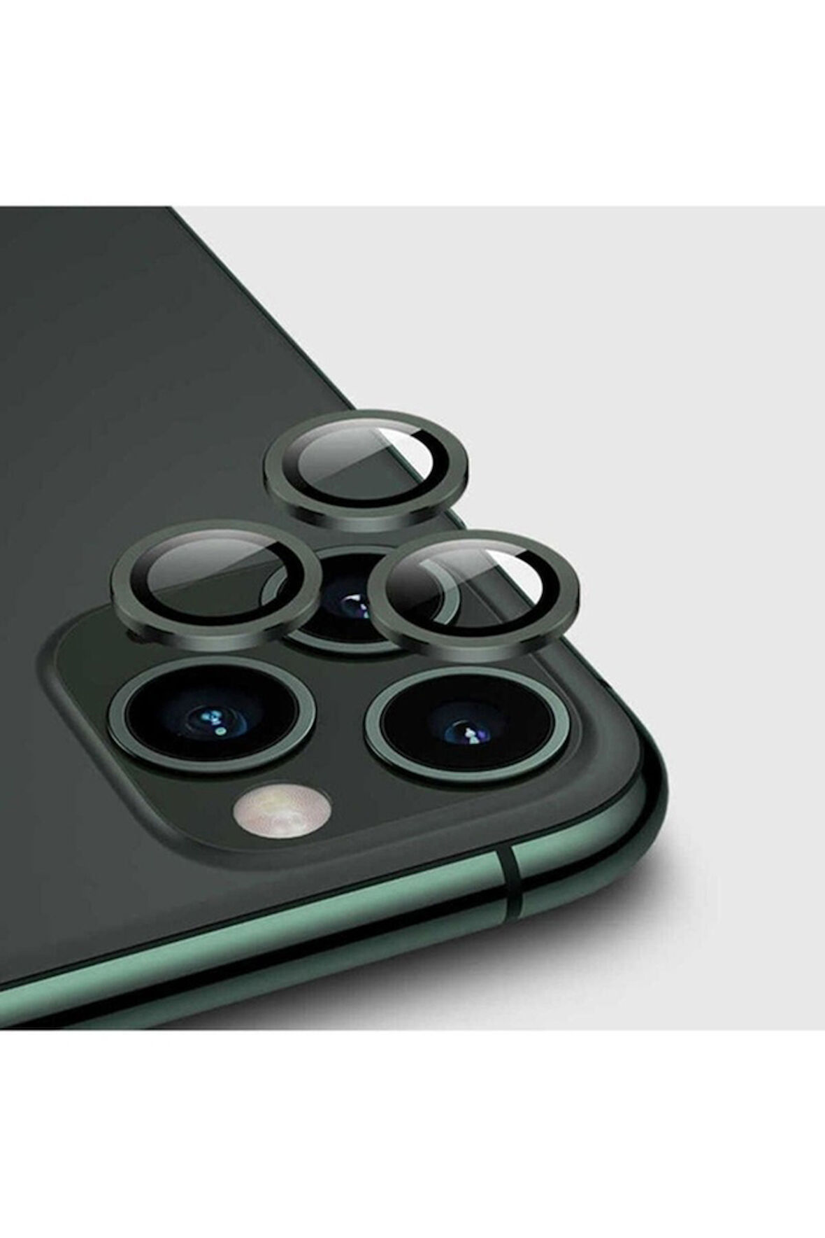 Apple iPhone 11 Pro Max Uyumlu CL-01 Kamera Lens Koruyucu Koyu Yeşil