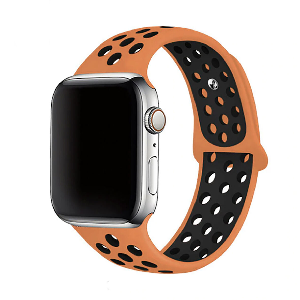 Apple Watch 40mm Uyumlu Kordon Silikon Esnek Yumuşak Delikli Spor KRD-02 Kayış NO43
