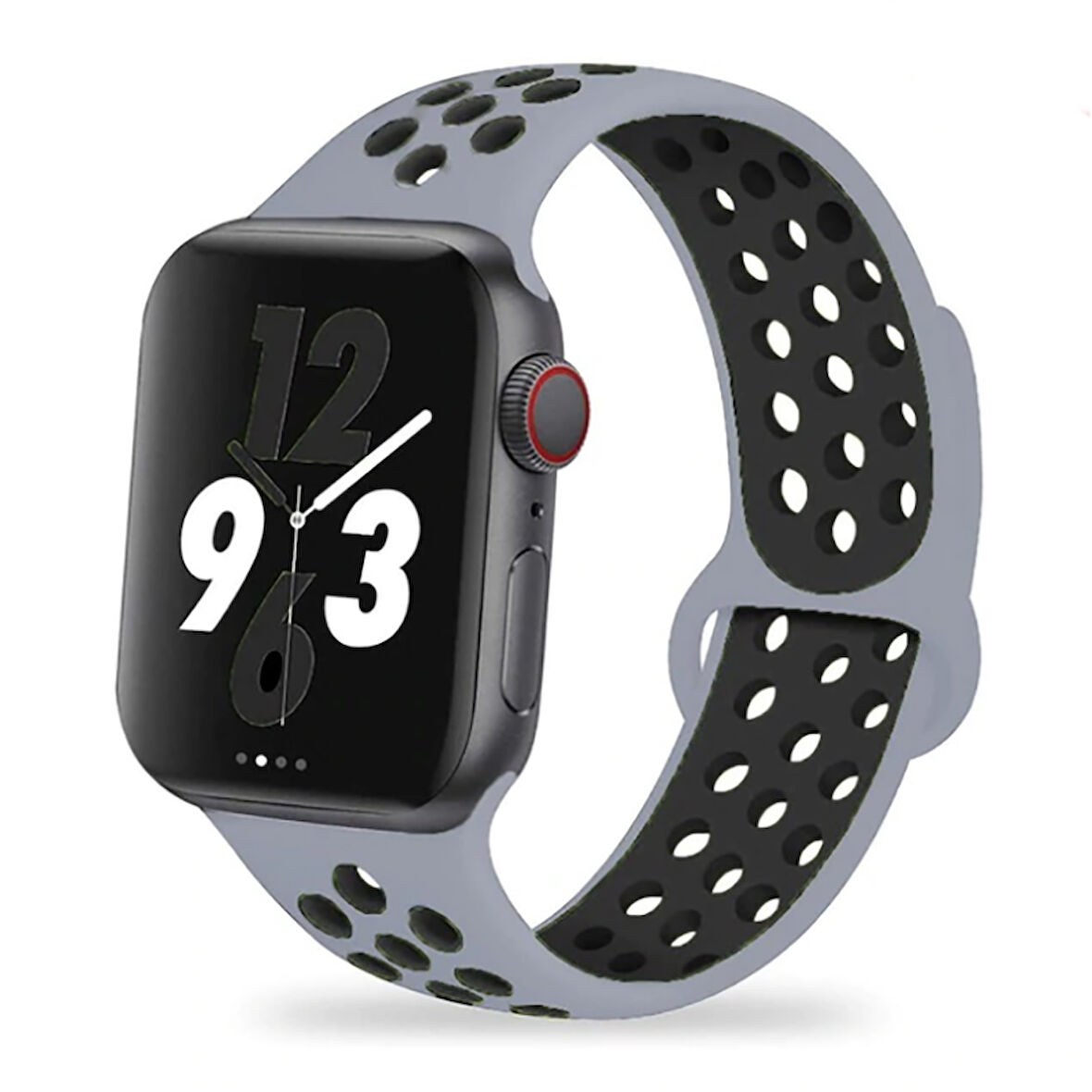 Apple Watch 40mm Uyumlu Kordon Silikon Esnek Yumuşak Delikli Spor KRD-02 Kayış NO46