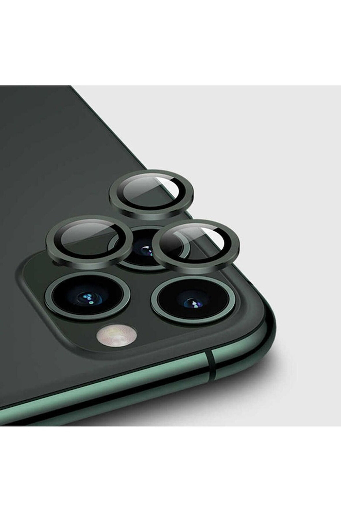 Apple iPhone 11 Pro Max Uyumlu CL-02 Kamera Lens Koruyucu Koyu Yeşil