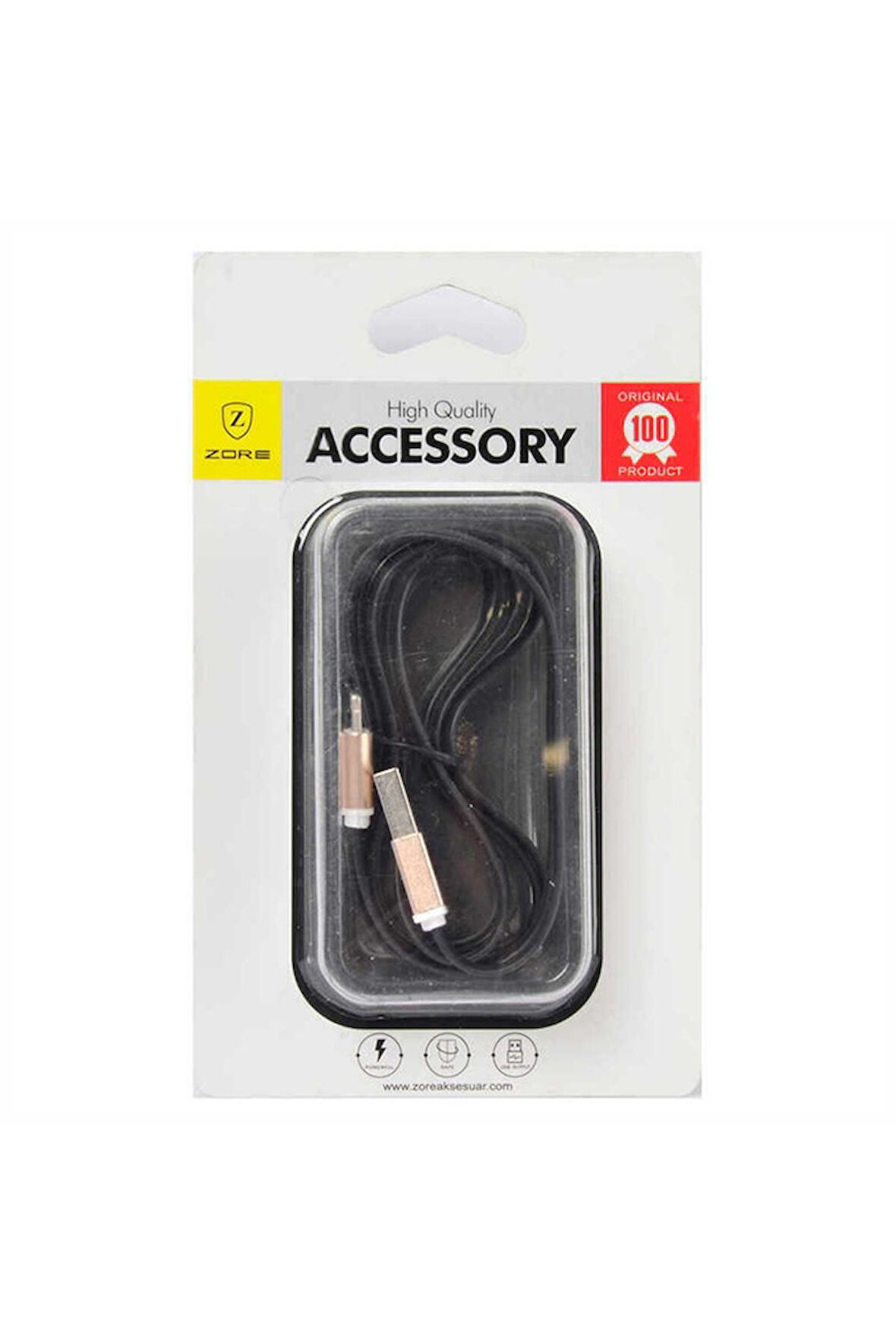 Zore High Speed Lightning Usb Kablo Siyah