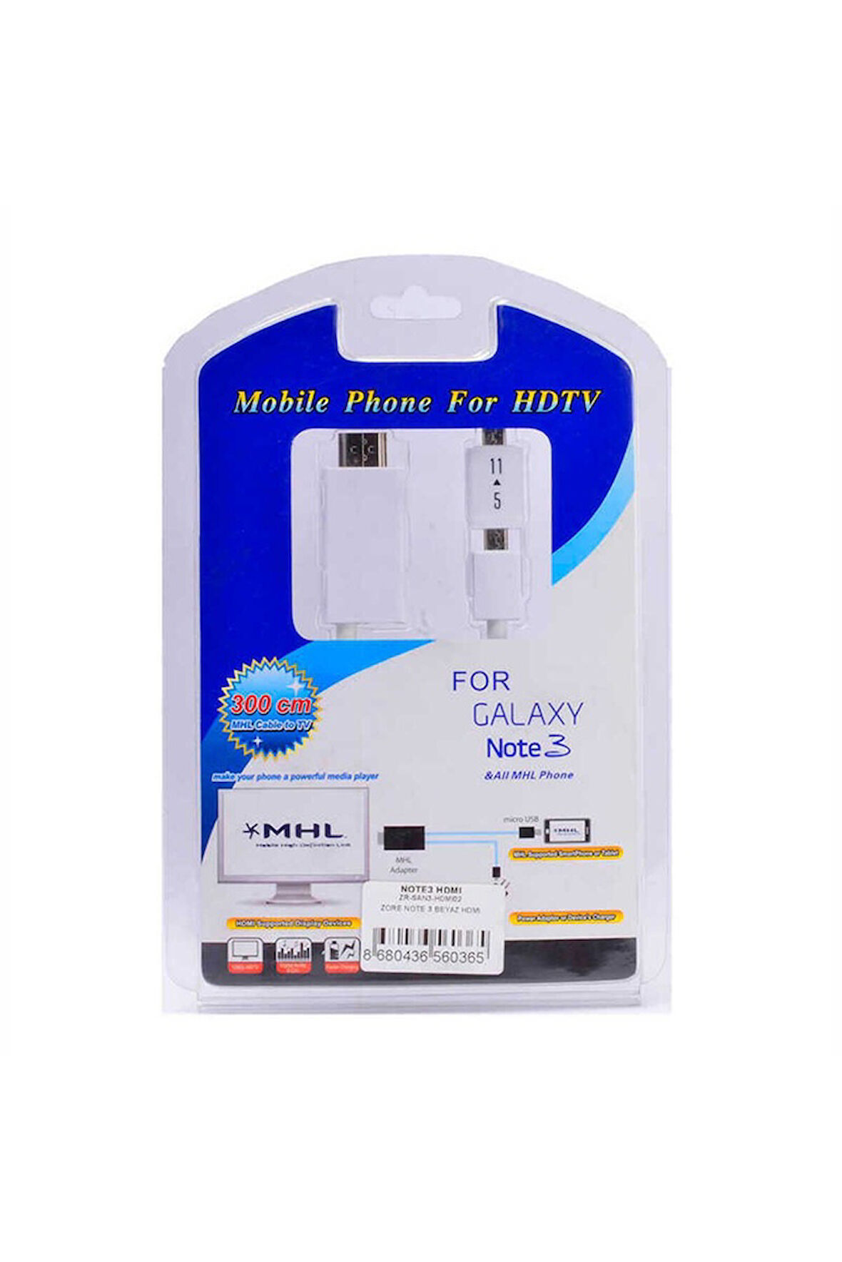 Samsung Galaxy Note 3 Uyumlu MHL HDMI Kablo