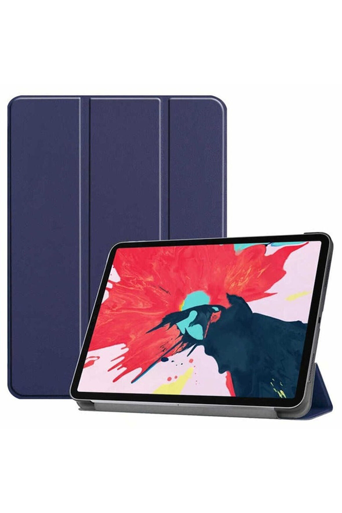 Apple iPad Pro 11 2020 (2.Nesil) Uyumlu Zore Smart Cover Standlı 1-1 Kılıf Lacivert
