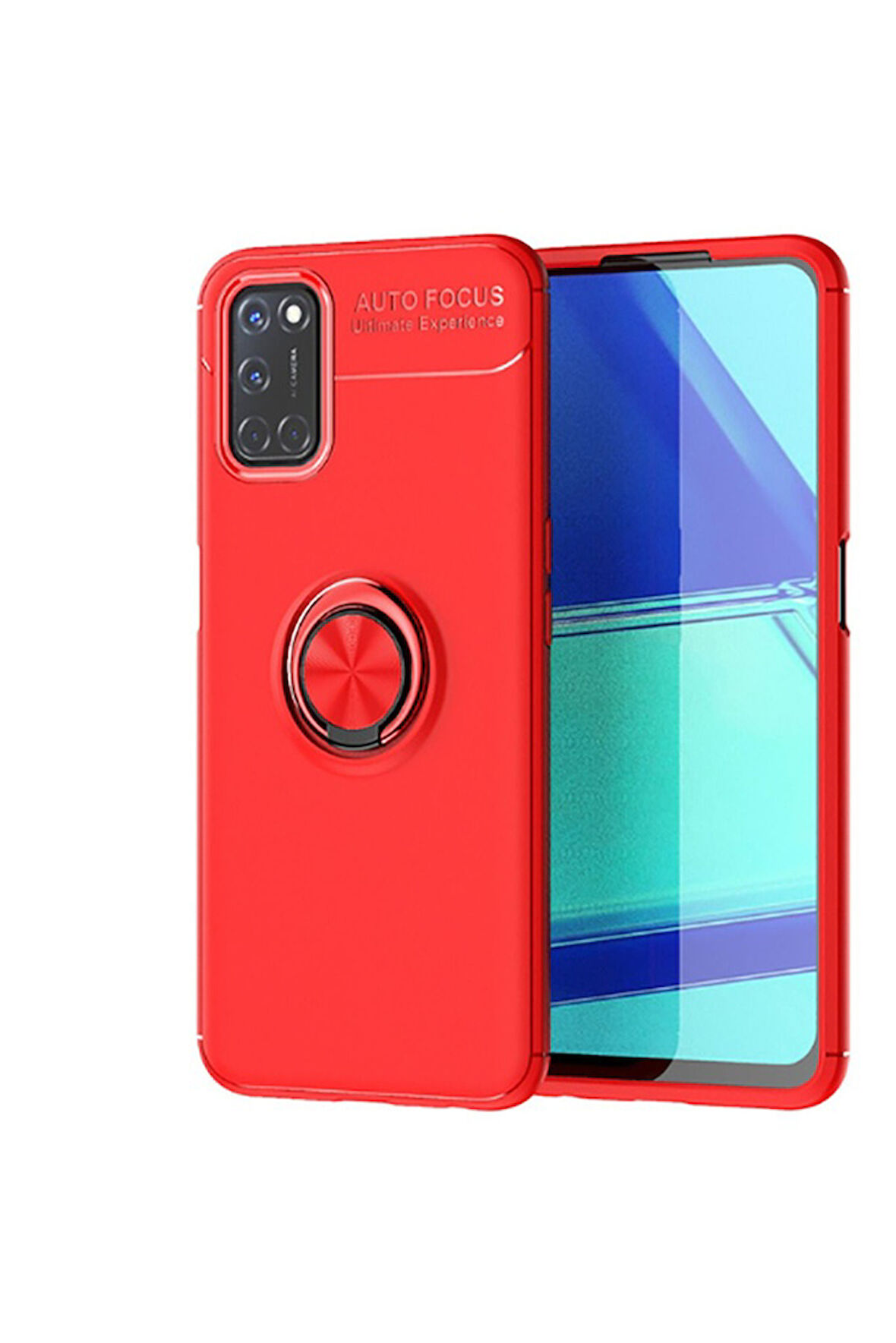 Oppo Reno Uyumlu A52 Kılıf Zore Ravel Silikon Kapak Kırmızı