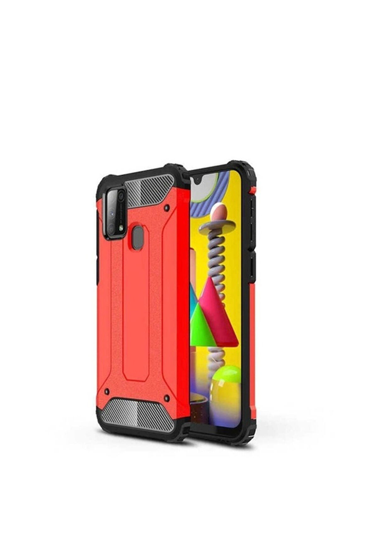 Samsung Galaxy M31 Uyumlu Kılıf Zore Crash Silikon Kapak Kırmızı