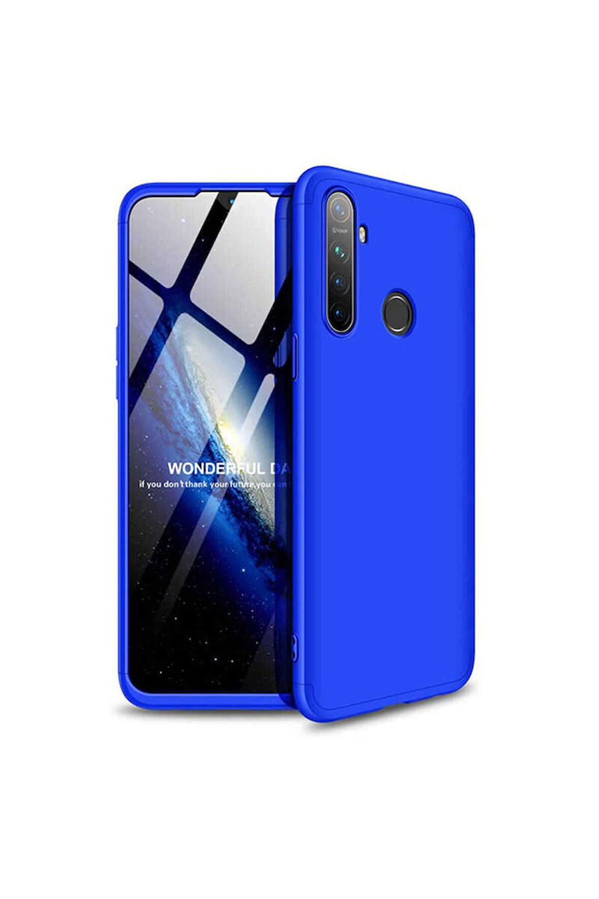 Realme 5 Uyumlu Kılıf Zore Ays Kapak Mavi