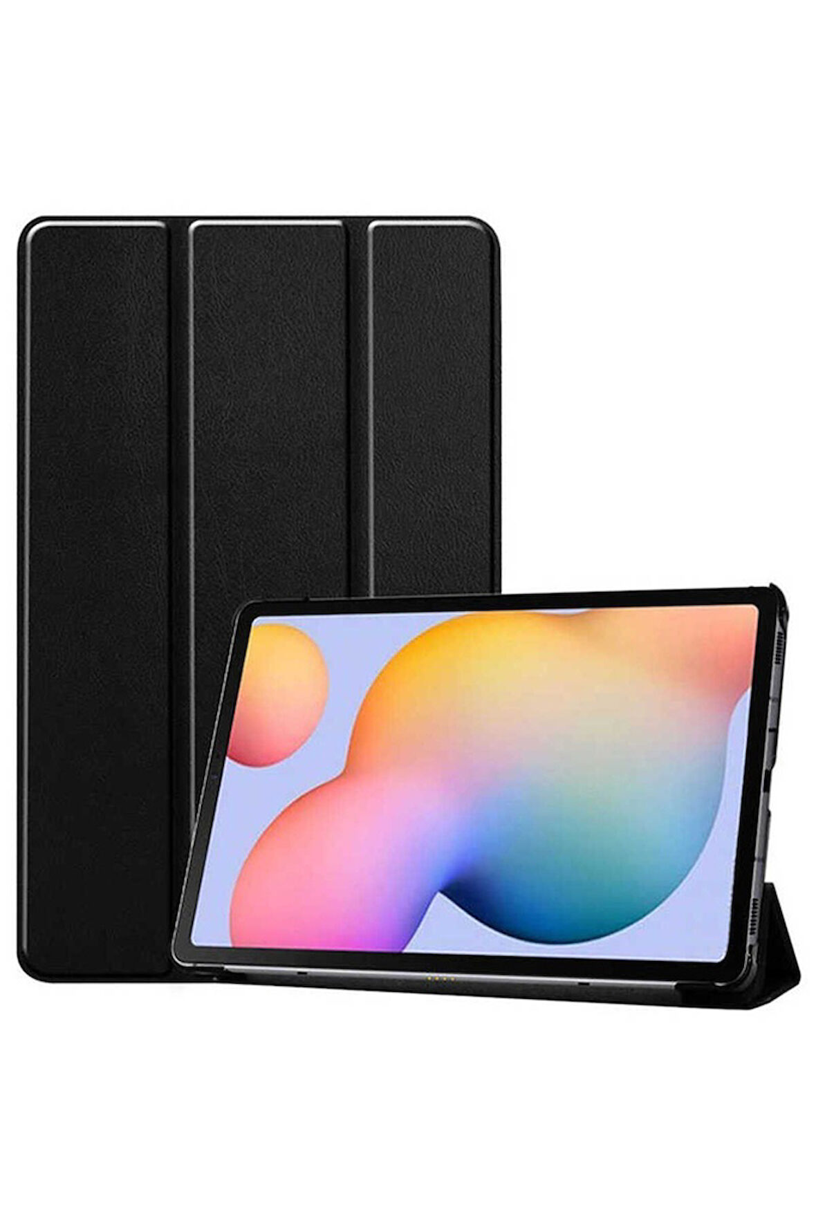 Samsung Galaxy Tab S6 Lite P610 Uyumlu Zore Smart Cover Standlı 1-1 Kılıf Siyah
