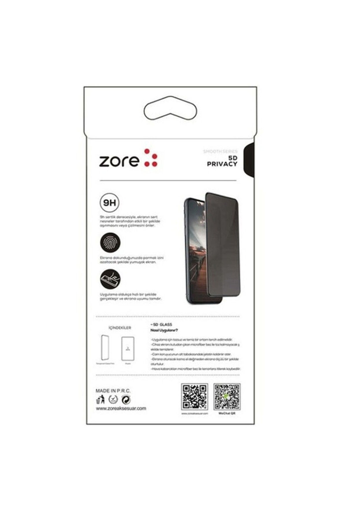 Oppo A91 Uyumlu Zore New 5D Privacy Temperli Ekran Koruyucu