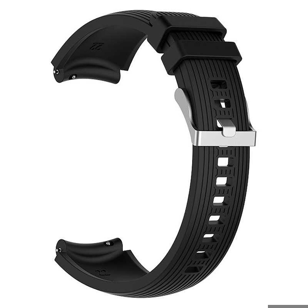 Samsung Gear S2 (20mm) Uyumlu Kordon Silikon Çizgili Spor Yumuşak KRD-18 Kayış NO8