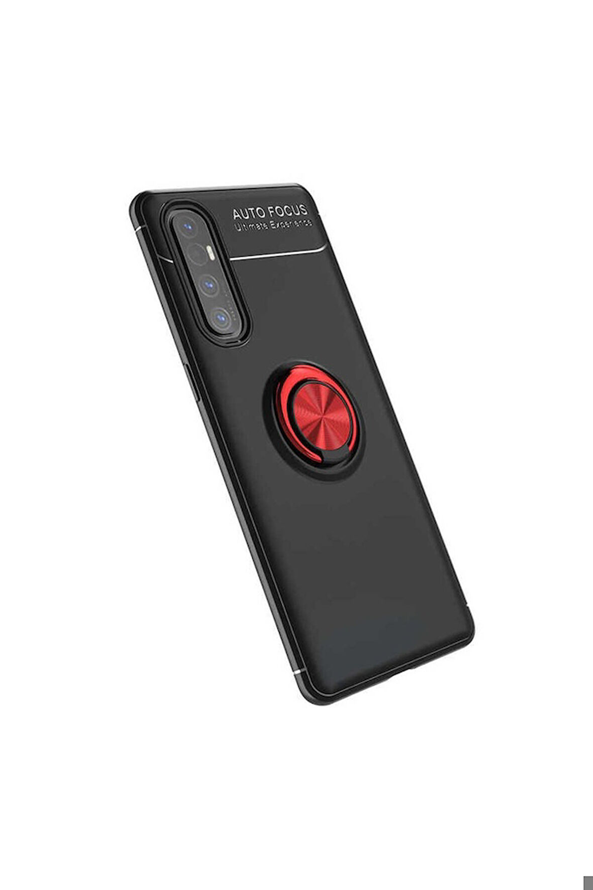 Oppo Reno 3 Pro 5G Uyumlu Kılıf Zore Ravel Silikon Kapak Siyah-Kırmızı